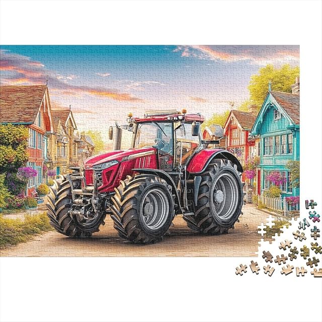 Puzzle Escena de Tractor Rural 1000 Piezas Papel Premium, Educativo