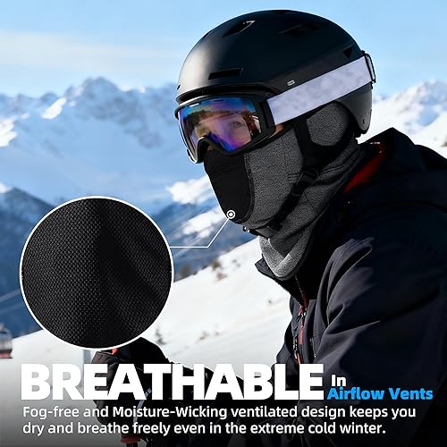 Miniatura 3 de Pasamontañas de esquí para invierno, térmica, resistente al viento, cálido, para clima frío, deportes al aire libre