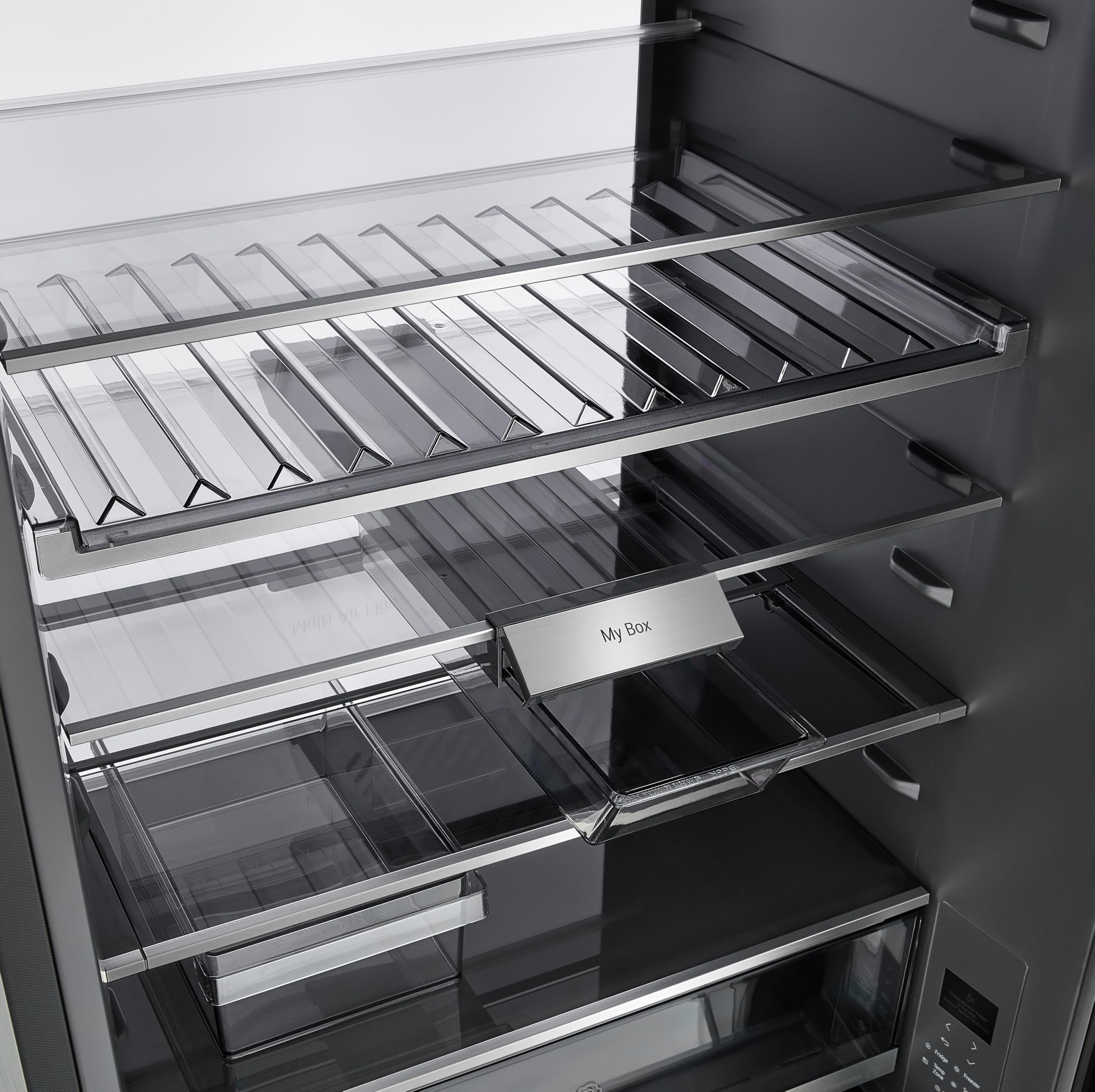 LG GBGW92GCEV Fit&Max Kühl-/Gefrierkombination (465 L, Energieklasse C) vollintegrierbar oder freistehend mit InstaView, FRESHConverter+, Total No Frost, MyBox, Schwarz