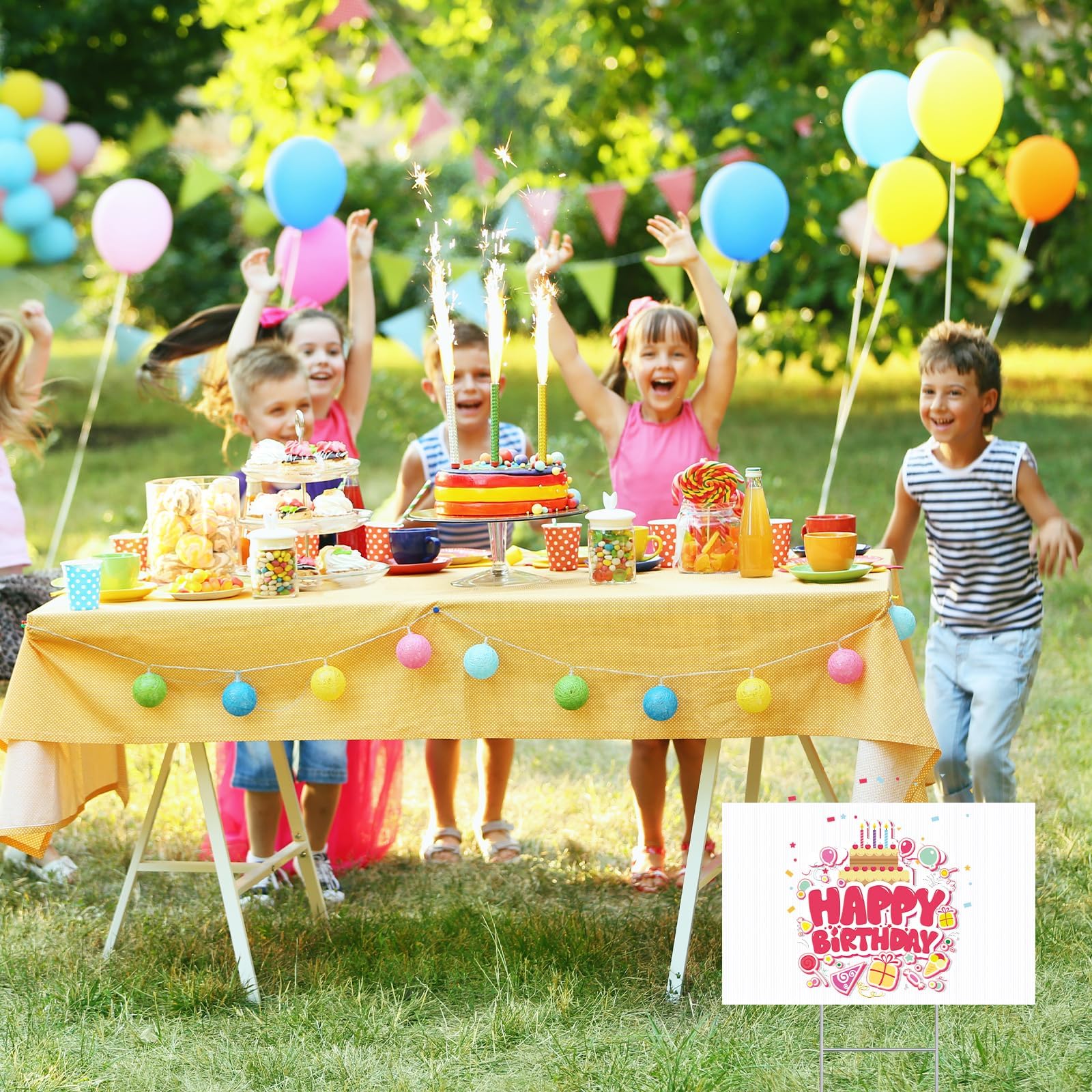 20 Pièces Panneaux de Jardin Blancs avec Piquets – Panneaux Extérieurs en Plastique Alvéolaire 41 x 30 cm avec Supports Métalliques en H, pour Location, Vide-Grenier, Fléchage, Mariage, Fête