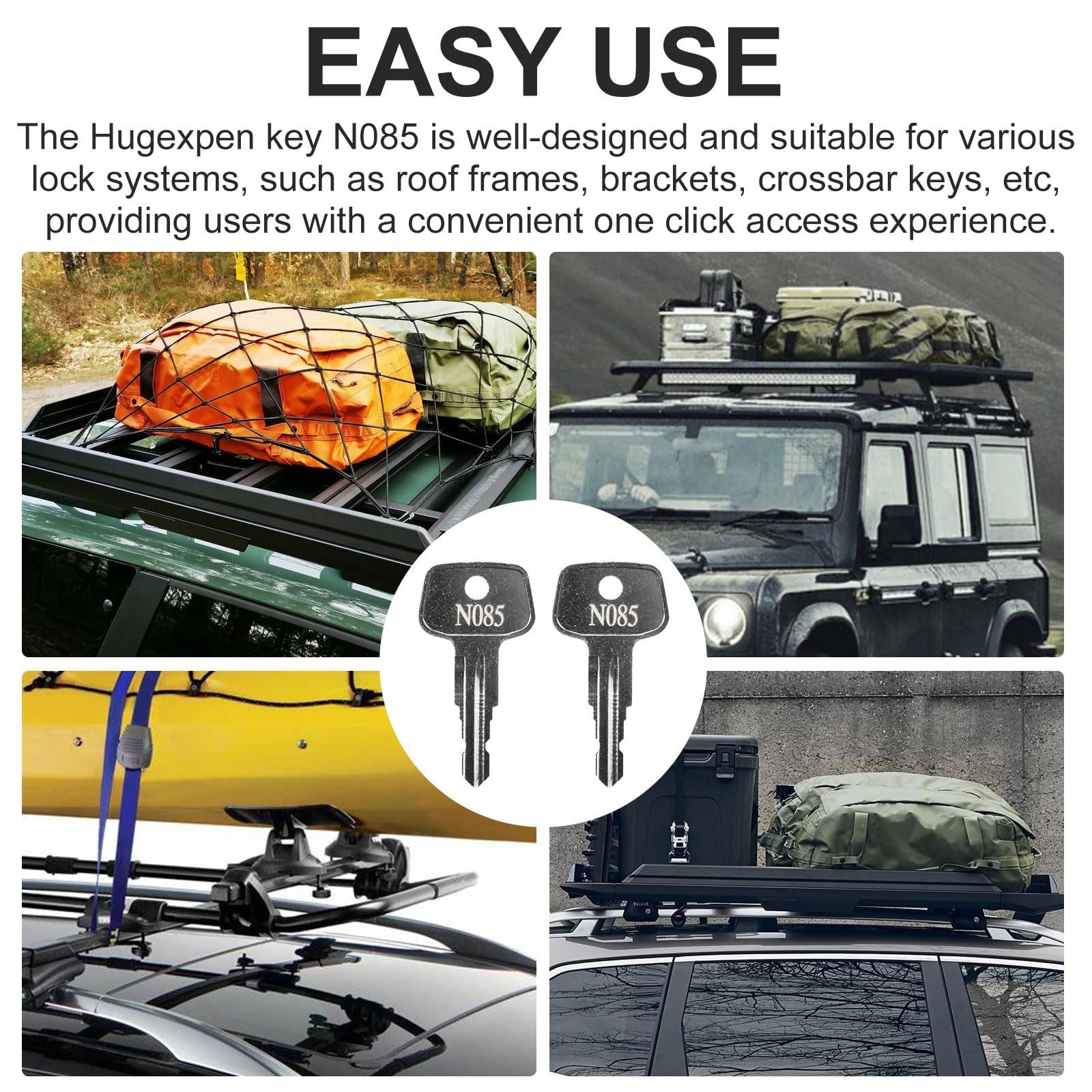 Hugexpen Key for Thule Key Replacement, for Roof Racks, Carriers, Crossbars Key (N085)