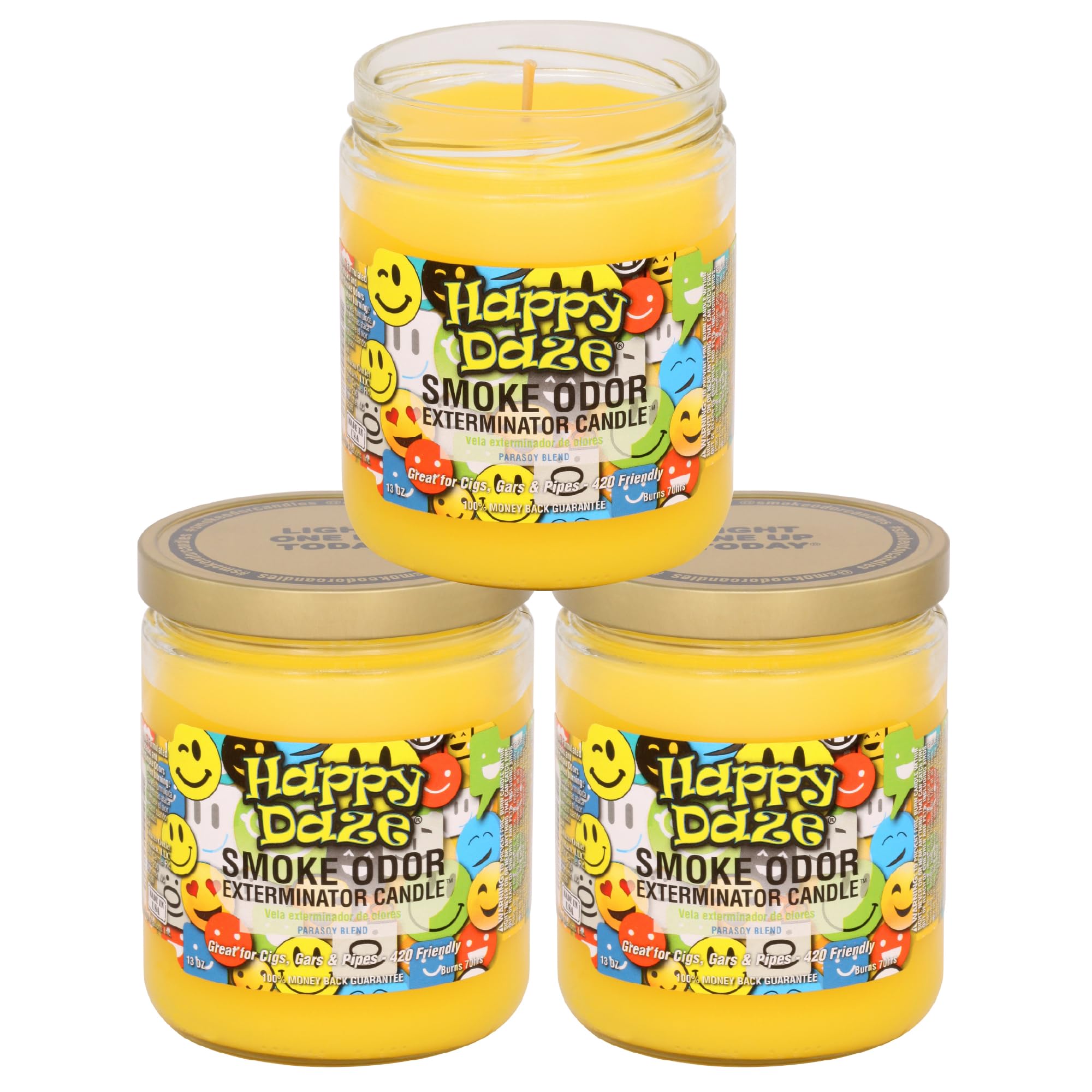 Amazon.com: Smoke Odor Exterminator 13oz Jar Candles (Happy Daze