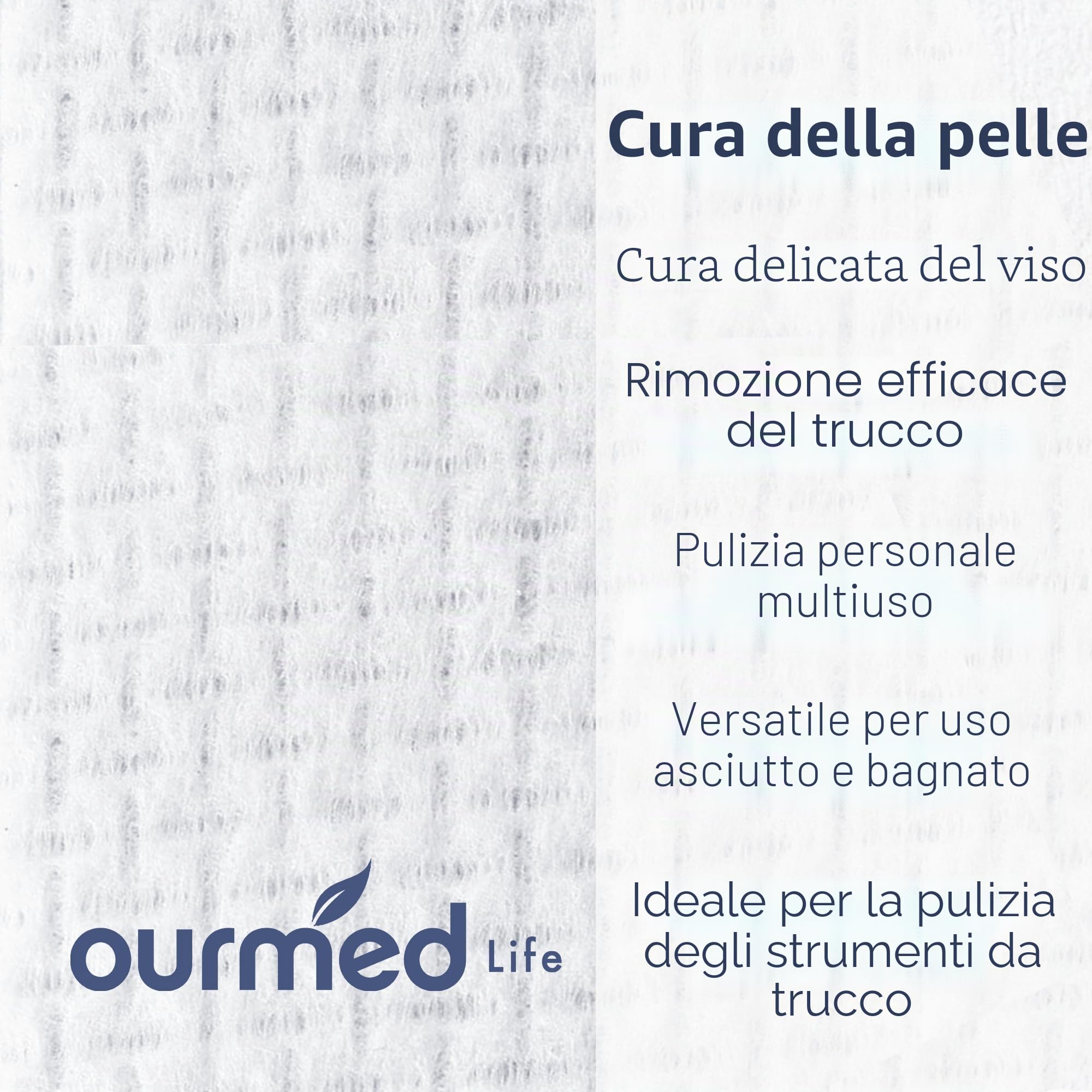 Ourmed Life Face Clean Towels, 100 Count Disposable Biodegradable Face Wash Cloth for Sensitive Skin, Lint- Free Facial Tissue for Cleansing, Skincare and Makeup Remover, Dry Wipes