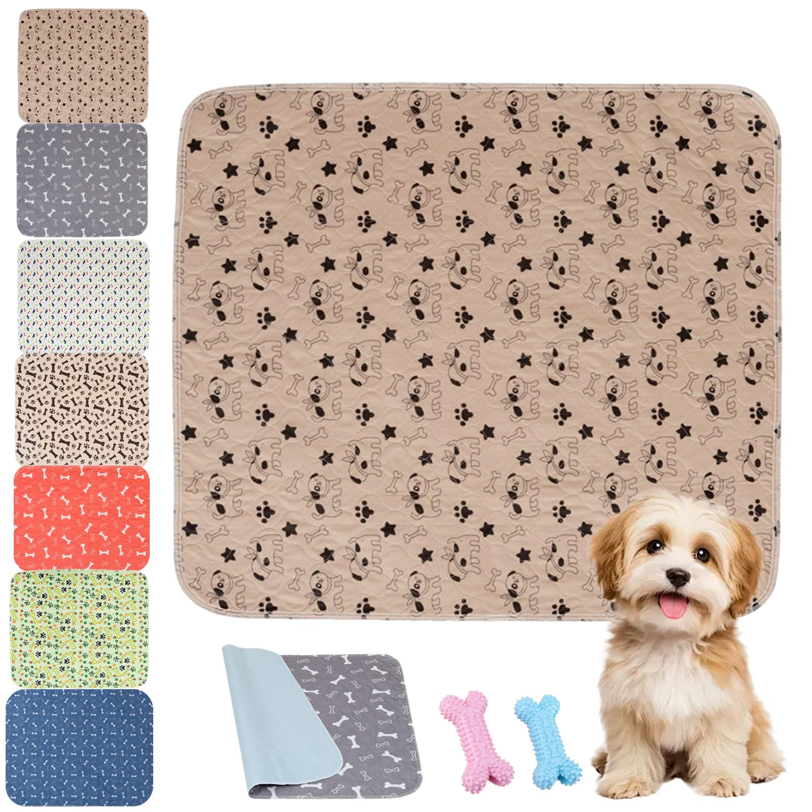 Puppypad Pee Pads, Pee Pads with Pheromones, 2026 New Reusable and Washable Puppy Leak-Proof Pads, for Floor Protector, Couch Cover, Crate, Potty Training (A, L-80*90cm)