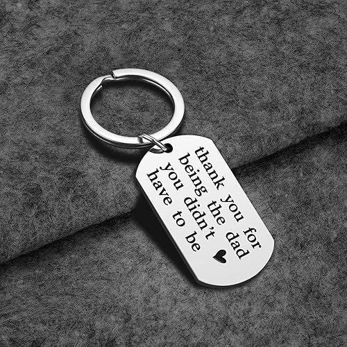 Miniatura 5 de iWenSheng Llavero de regalo para padrastro Día del Padre, cumpleaños, Navidad, regalos para padrastro de hija e hijo