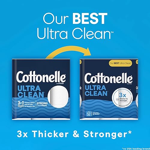 Miniatura 2 de Cottonelle Papel higiénico ultra limpio, 9 megarrollos (9 megarrollos  36 rollos regulares), 284 hojas por rollo, el embalaje puede variar
