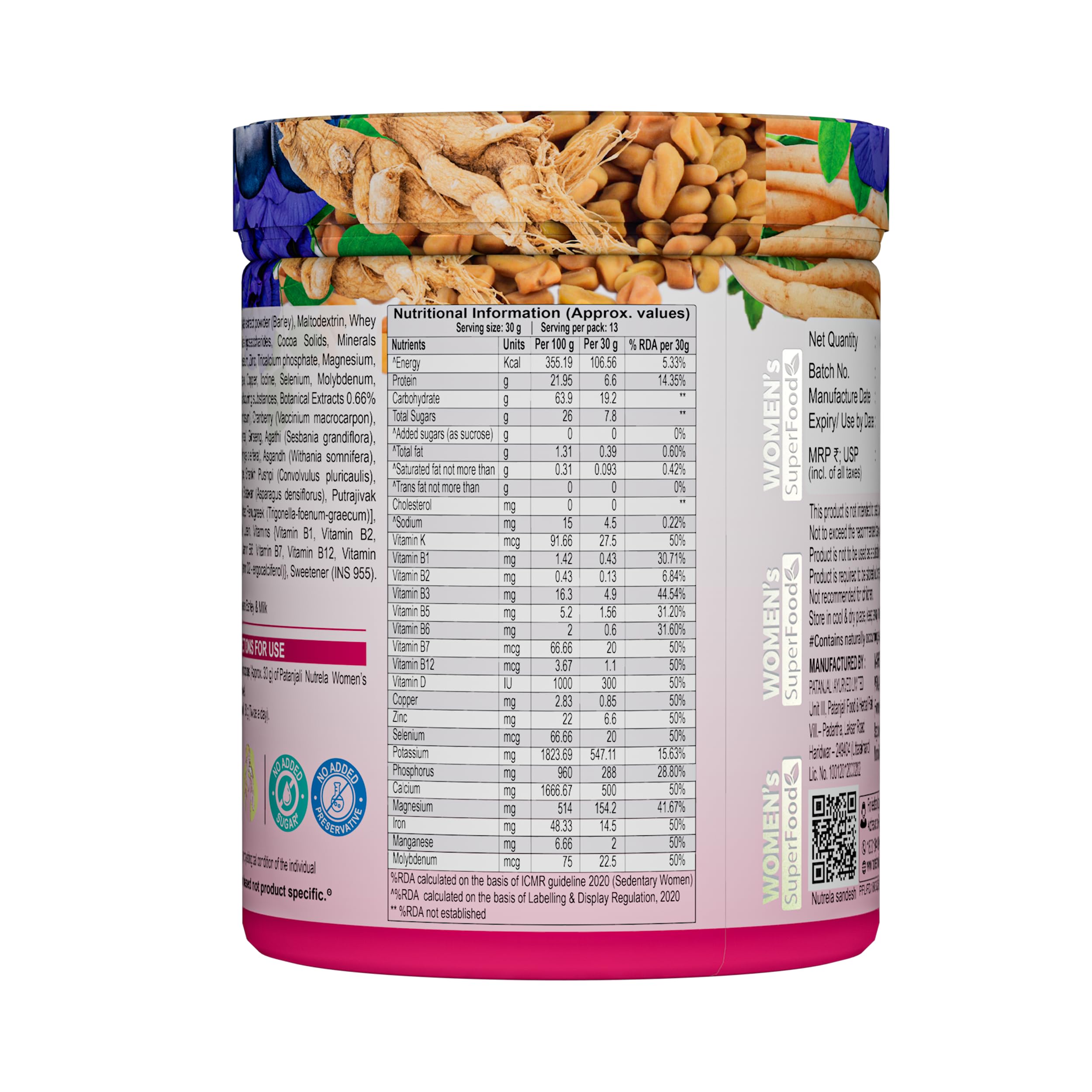 Nutrela Womens Superfood with Biofermented Vitamins & Minerals with Whey Protein Supplement Powder - 400gm, Chocolate (pack of 2) - Image 3 thumbnail