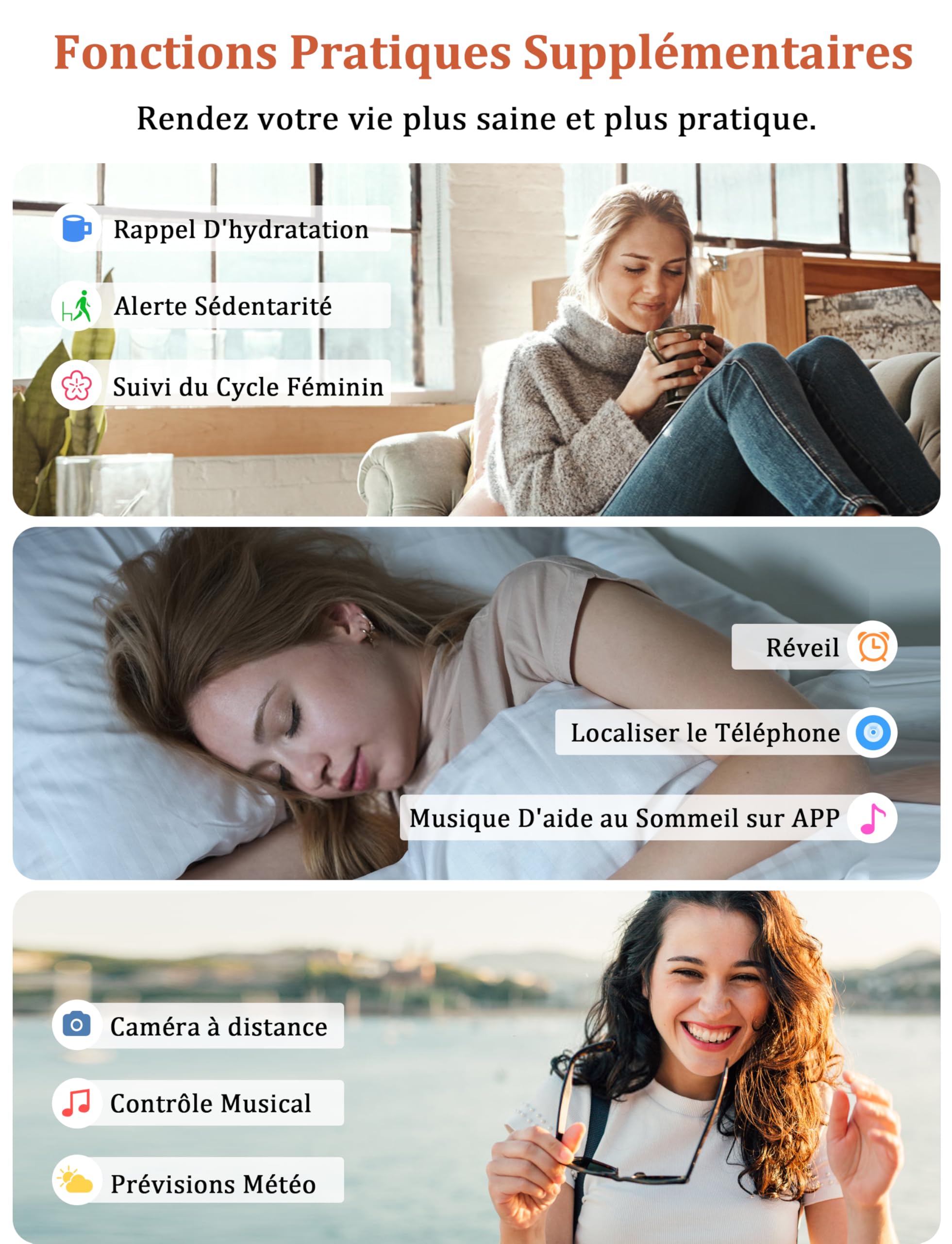 LODIMEKE Montre Connectée pour Samsung Apple Xiaomi, Appel Bluetooth, Montre Étanche Natation IP68, 1,83" Smartwatch Femme Homme, 100+ Sports, Fréquence Cardiaque, Pression, Sommeil, Fitness Tracker