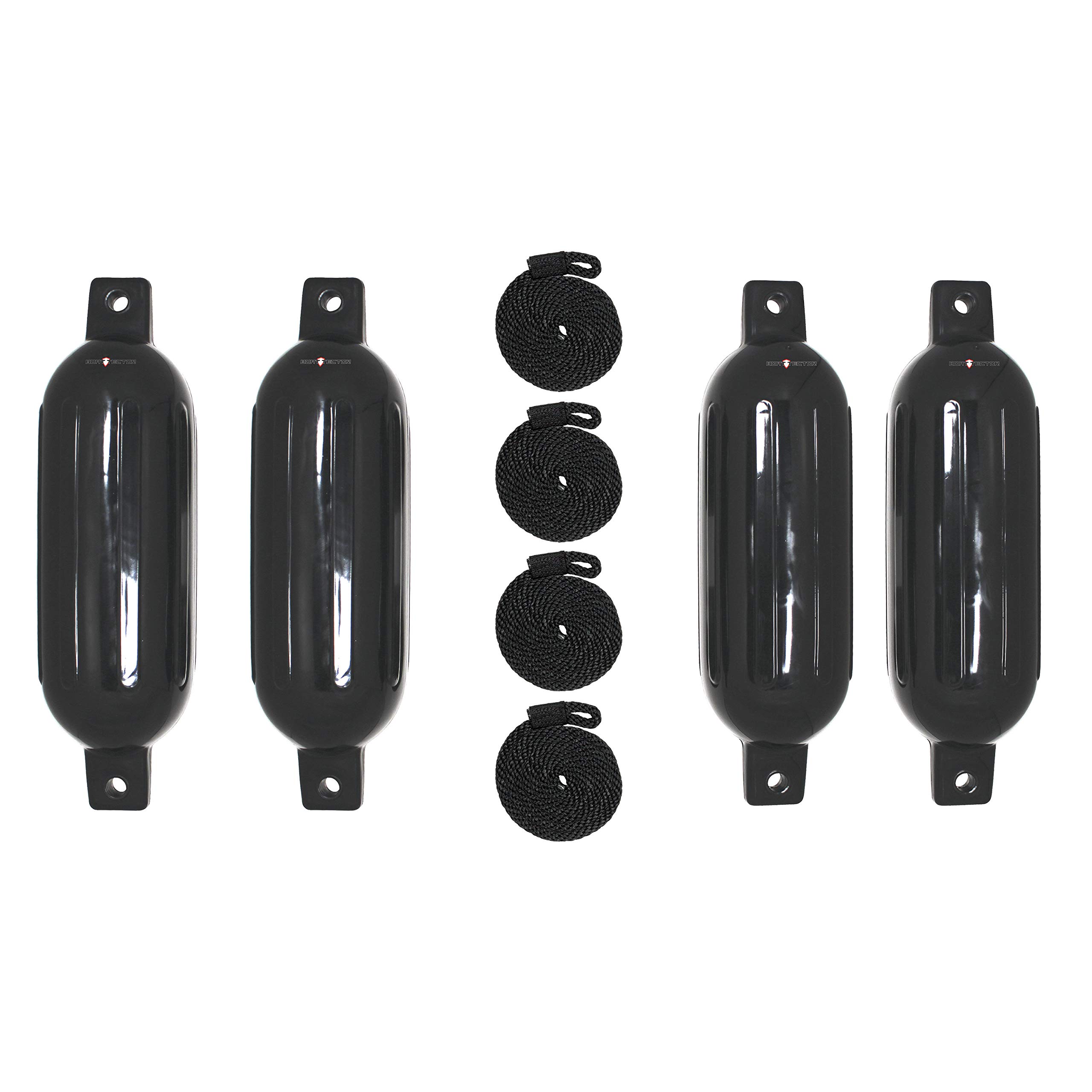 Extreme Max3006.7521 BoatTector Inflatable Fender Value 4-Pack - 4.5" x 16", Black