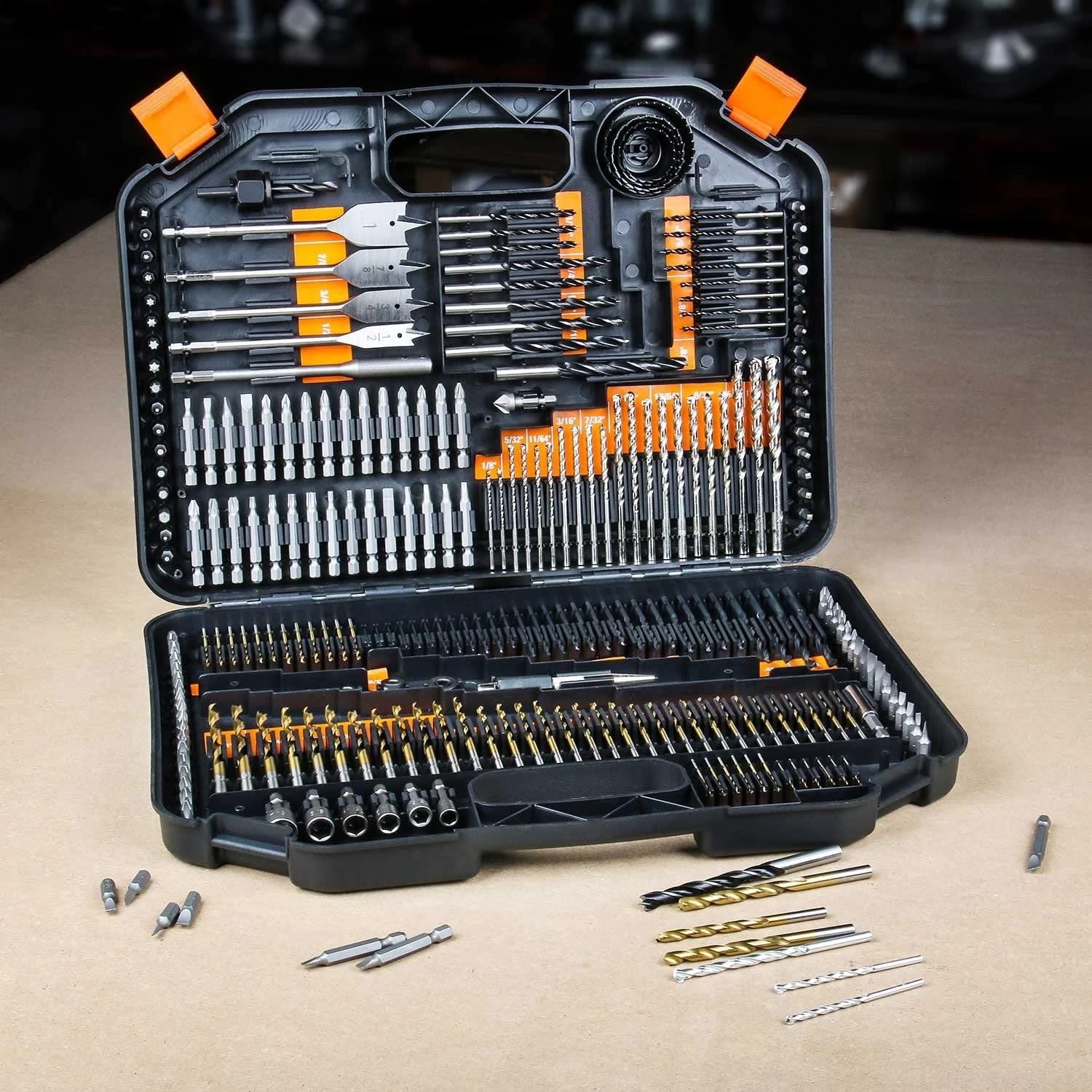 Juego de Brocas con Caja de Almacenamiento Brocas helicoidales HSS Brocas de Metal para Madera recubierta para Cortar, taladrar, pulir (D 99 uds)