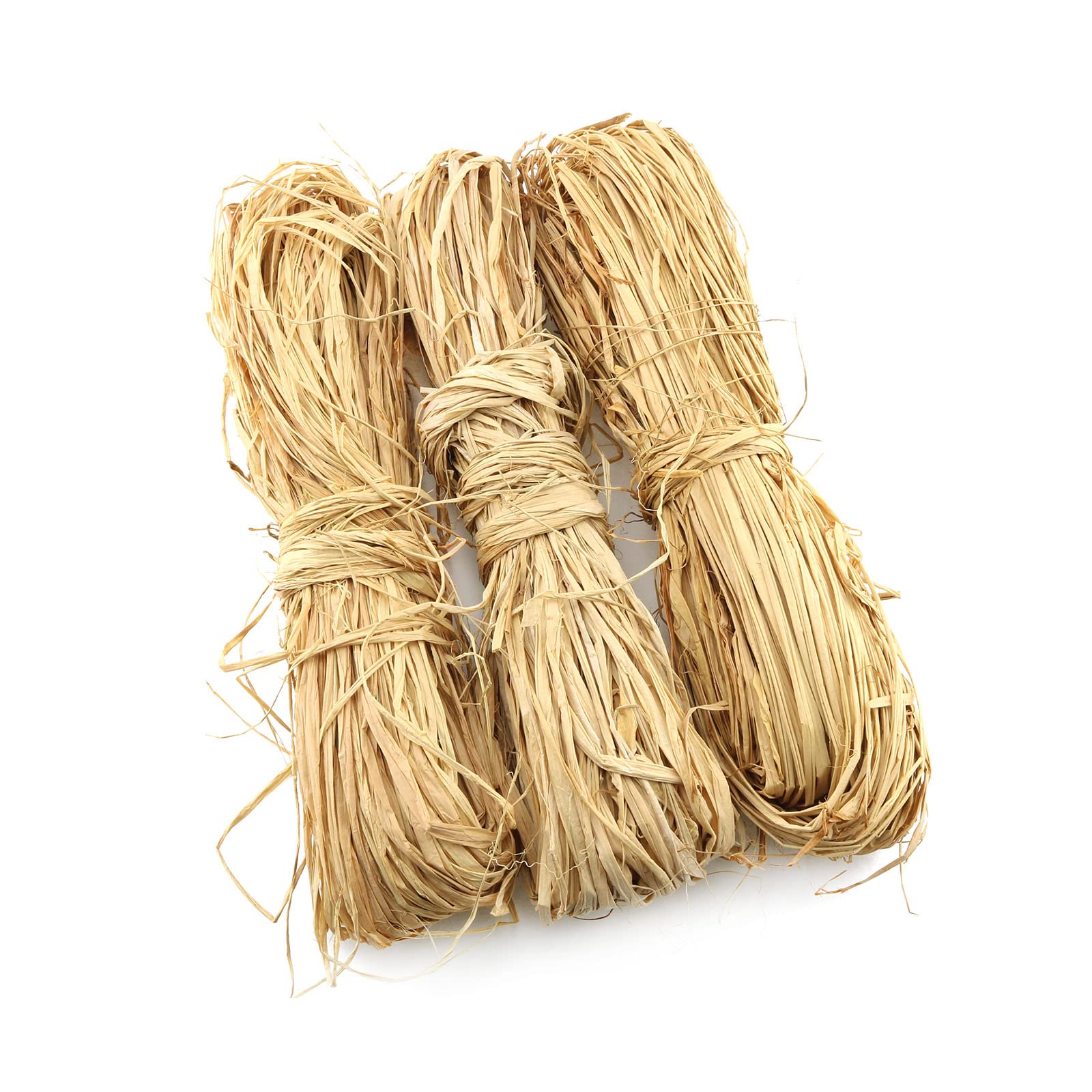 E-outstanding 3Pcs Natural Raffia Ribbon Bundles Lafite Ribbon Bouquet Decoration Handicraft, 50g/Bundle