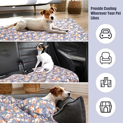 Miniatura 4 de Leekalos Alfombrilla de enfriamiento para perros - Cojín de enfriamiento portátil para mascotas de verano y manta para gatos y perros
