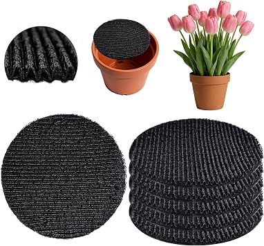 6Pcs 6.3inch Pot Mesh Drainage Discs Double Layer Plant Pot Hole Insert Pads Cutable Bonsai Pot Bottom Grid Mat Mesh Reusable for Indoor Outdoor Potted Plant Prevent Soil Loss Keep Roots Healthy