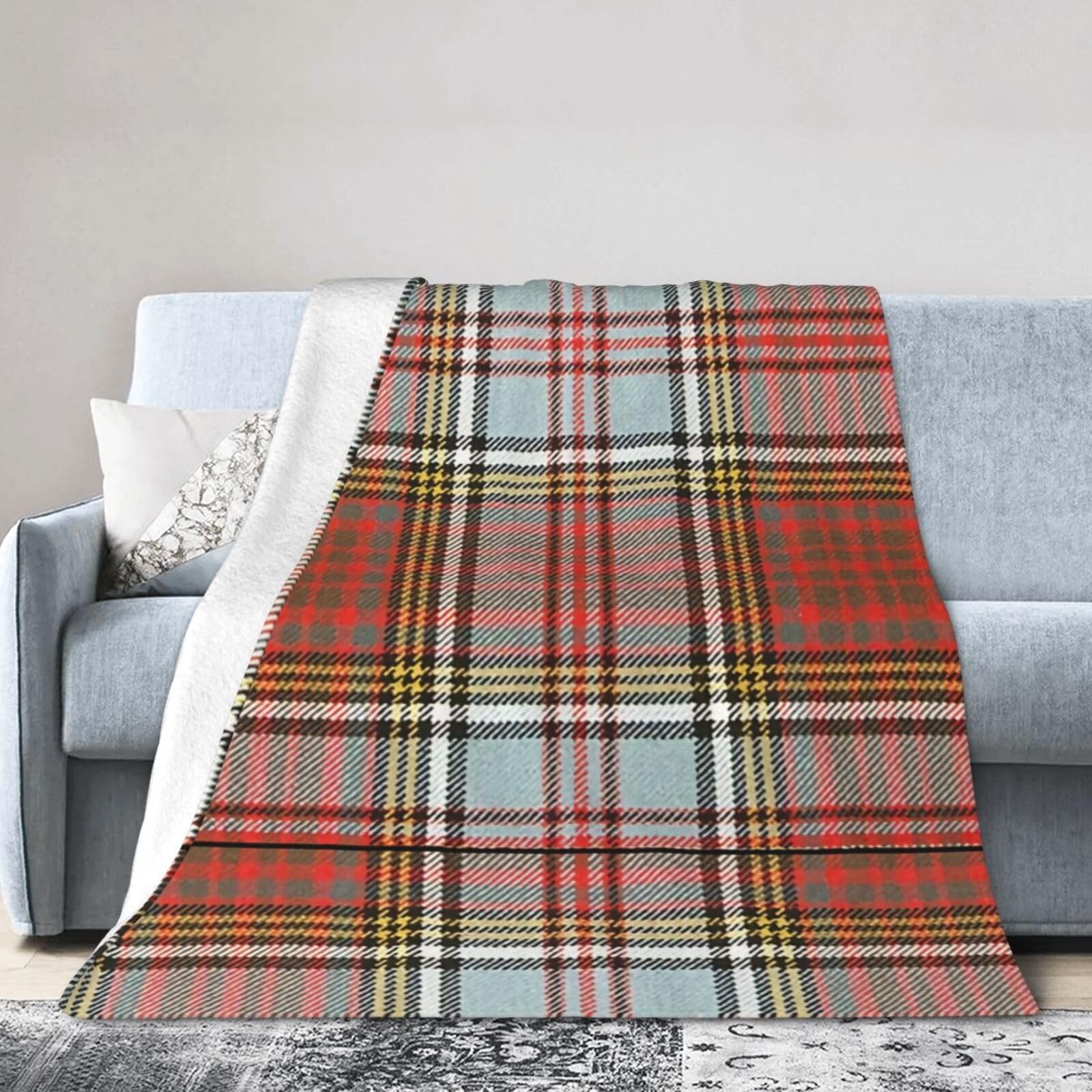 ERTDFXCV Clan Anderson Weathered Tartan Blanket 80"x60"