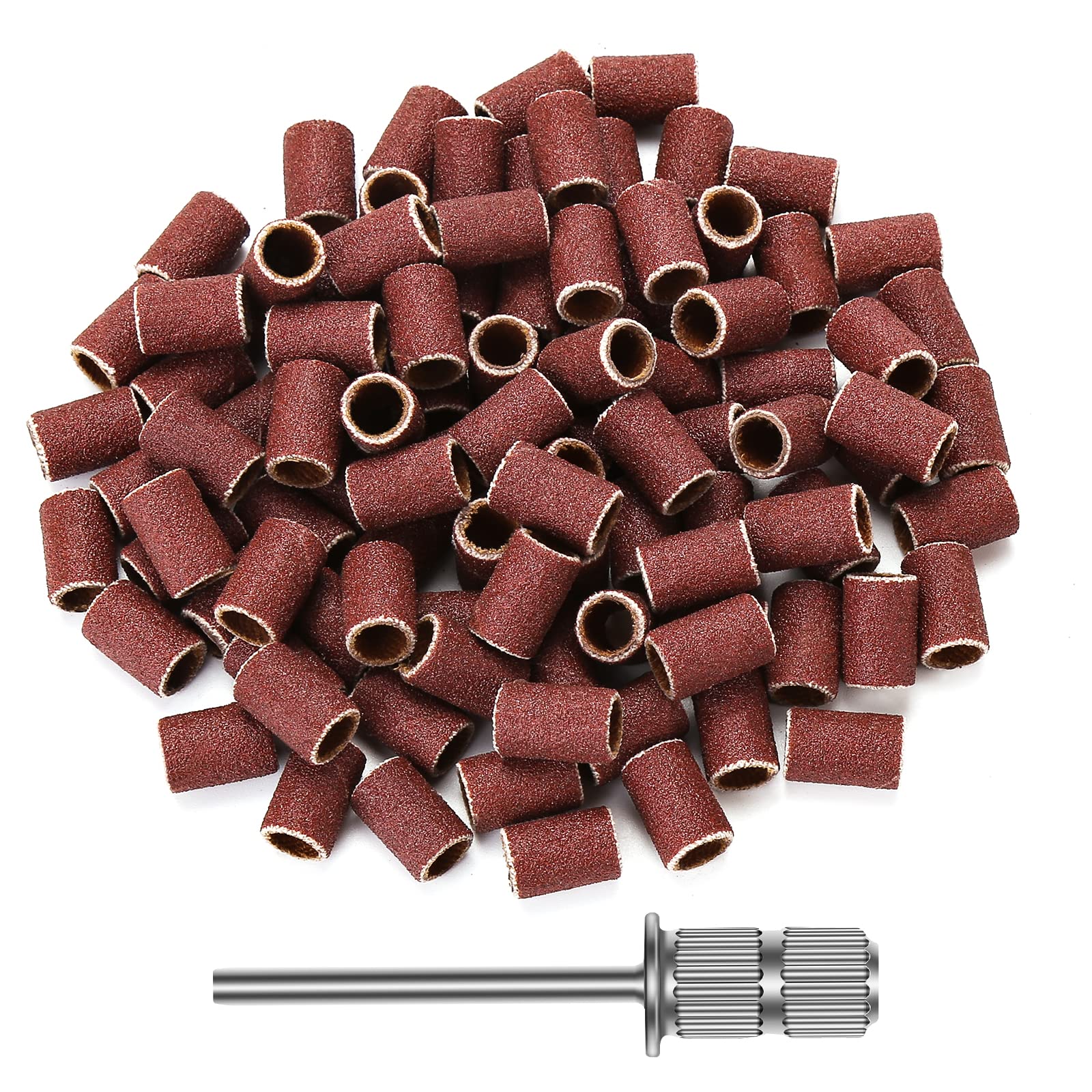 DANNARY 100 Pcs Nail Drill Bits - 120 Coarse Grit Sanding Bands for Nail Drill - Suitable for Natural & Artificial Nails