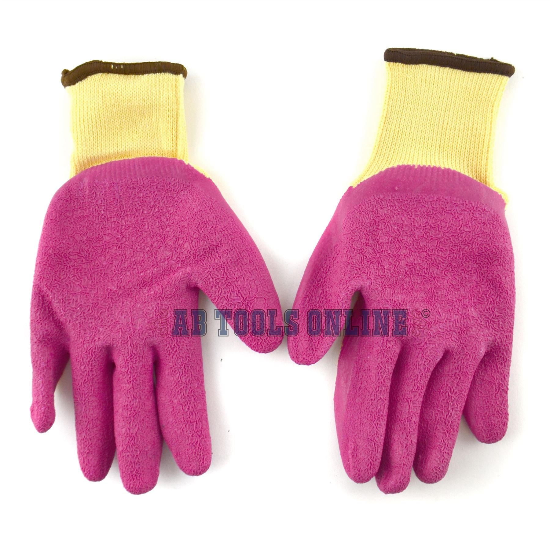 AB Tools-Toolzone 7 Costruttori Giardinaggio protettivo DIY lattice rivestito di gomma Guanti da lavoro rosa