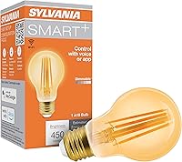 Vista 13 de Sylvania WiFi LED Smart A19 RGBW - Bombilla de filamento de color y acabado ámbar, 7 W eficiente, para Alexa/Google Assistant, 2000 K, no requiere