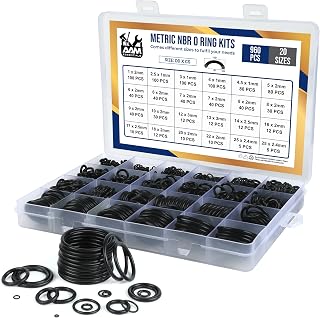 O Ring Kit - 960Pcs 20 Sizes - Nitrile Rubber O Ring Assortment Kit for Automotive, Plumbing, Pressure Washer & Industrial Repairs, Air or Gas Sealing Connections, Resist Oil and Heat