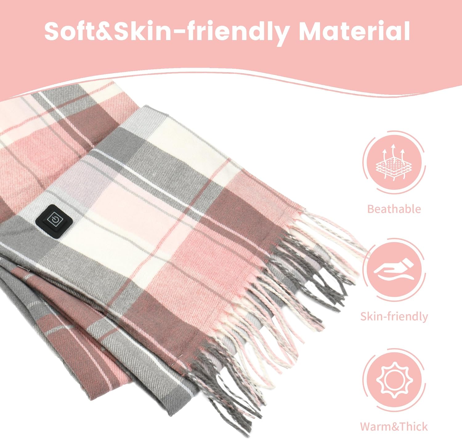 Heated Scarf for Women Men, Eletric Heated Scarf with Rechargeable Battery 5000mAh, Ideal Gift for Christmas - Image 3