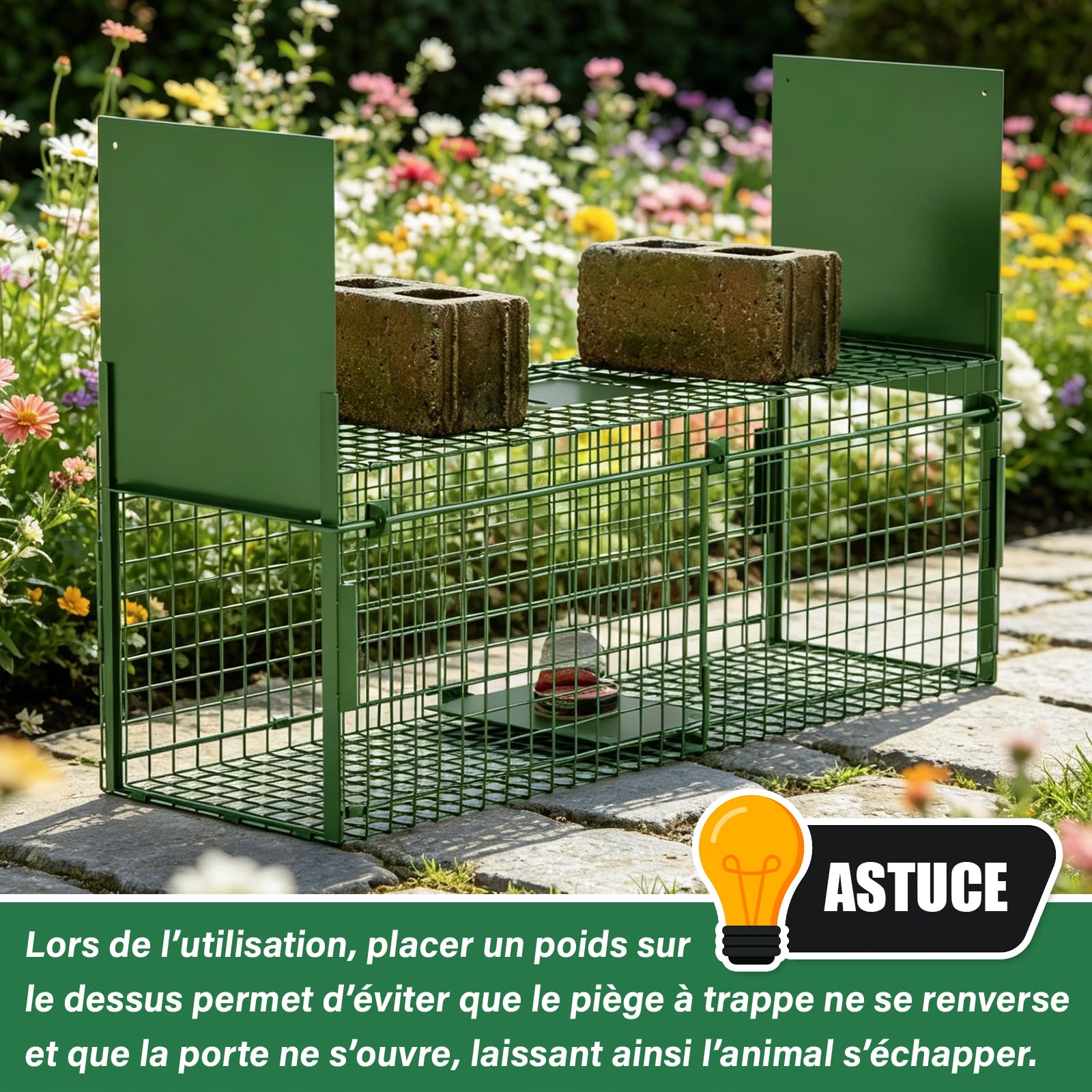 Trampa Viva 80x26x26cm Jaula Trampa Vivos Trampa para Animales Trampa para Gatos Callejeros Trampa Zorro