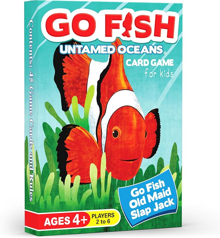 Go Fish Untamed Oceans – Card Game for Kids 4-8, Old Maid and Slap Jack