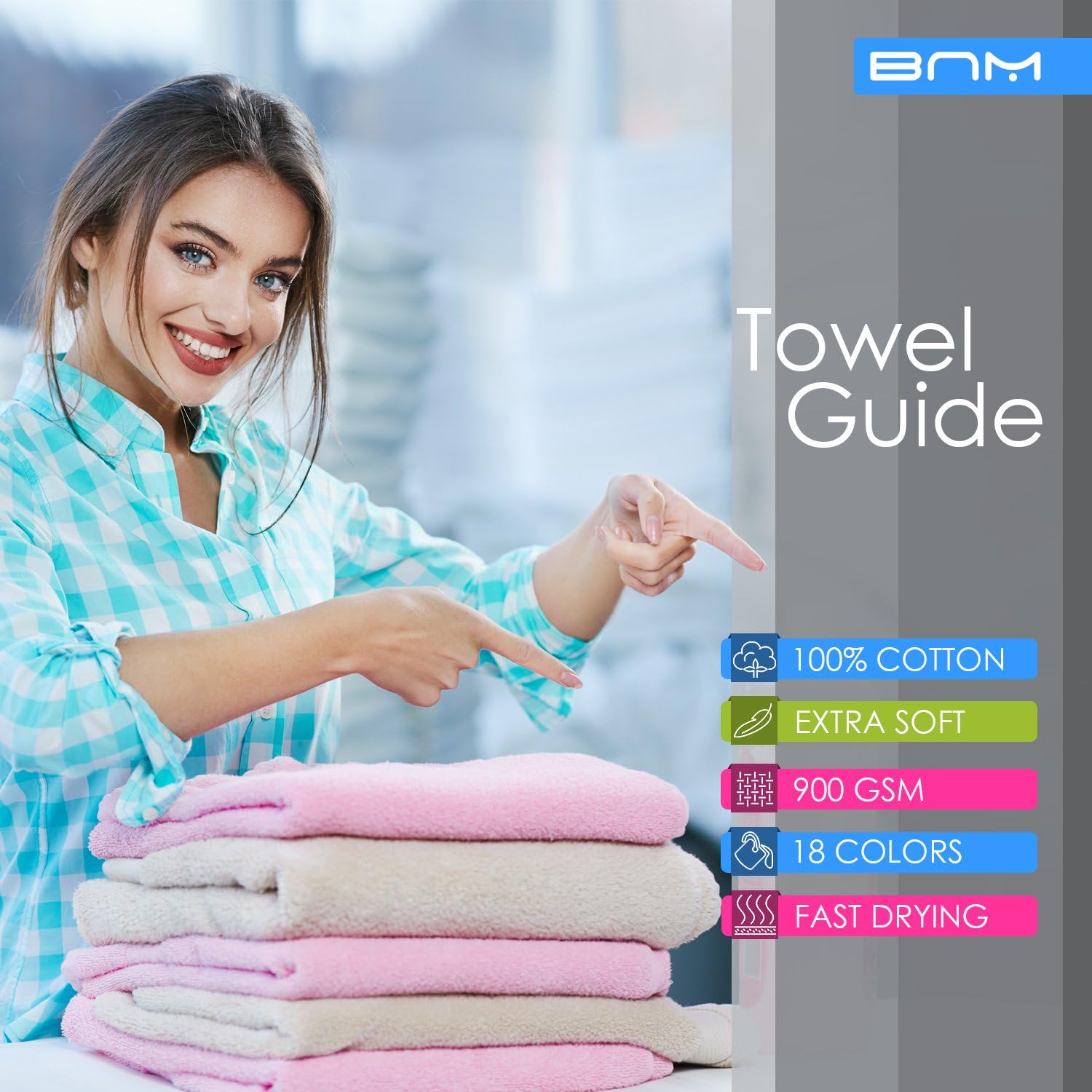 BLUENILEMILLS Buckingham Egyptian Cotton 6-Piece Towel Set, Washcloths, Hand Towels, Bath Towels, Sea Foam
