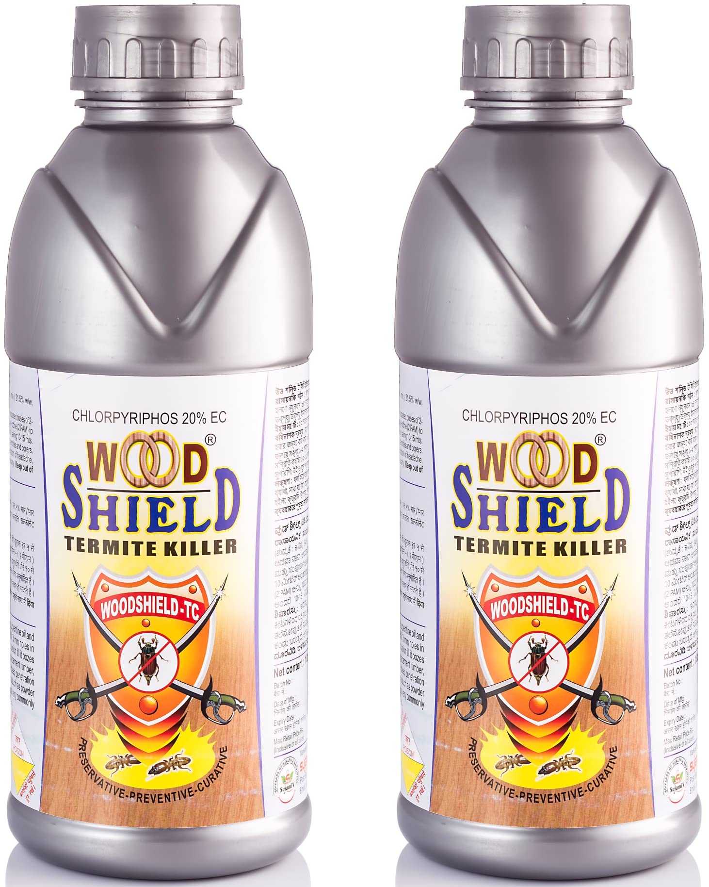 Wood Shield Termite Killer for Home Wood Wall Furniture and Soil | Protects Against Termites, Borers, White Ant | Concentrate Liquid (1 Litre) (Pack of 2) (B0BGLDCM3M) Amazon Price History, Amazon Price Tracker