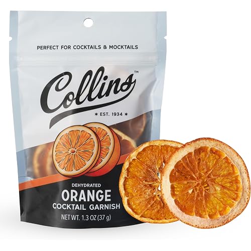 Collins Dehydrated Orange Cocktail Garnish Slices, 1.3 oz, Perfect for Old Fashioneds, Negronis, Mocktails & Desserts – Premium Drink & Food Garnish – 1.3 oz