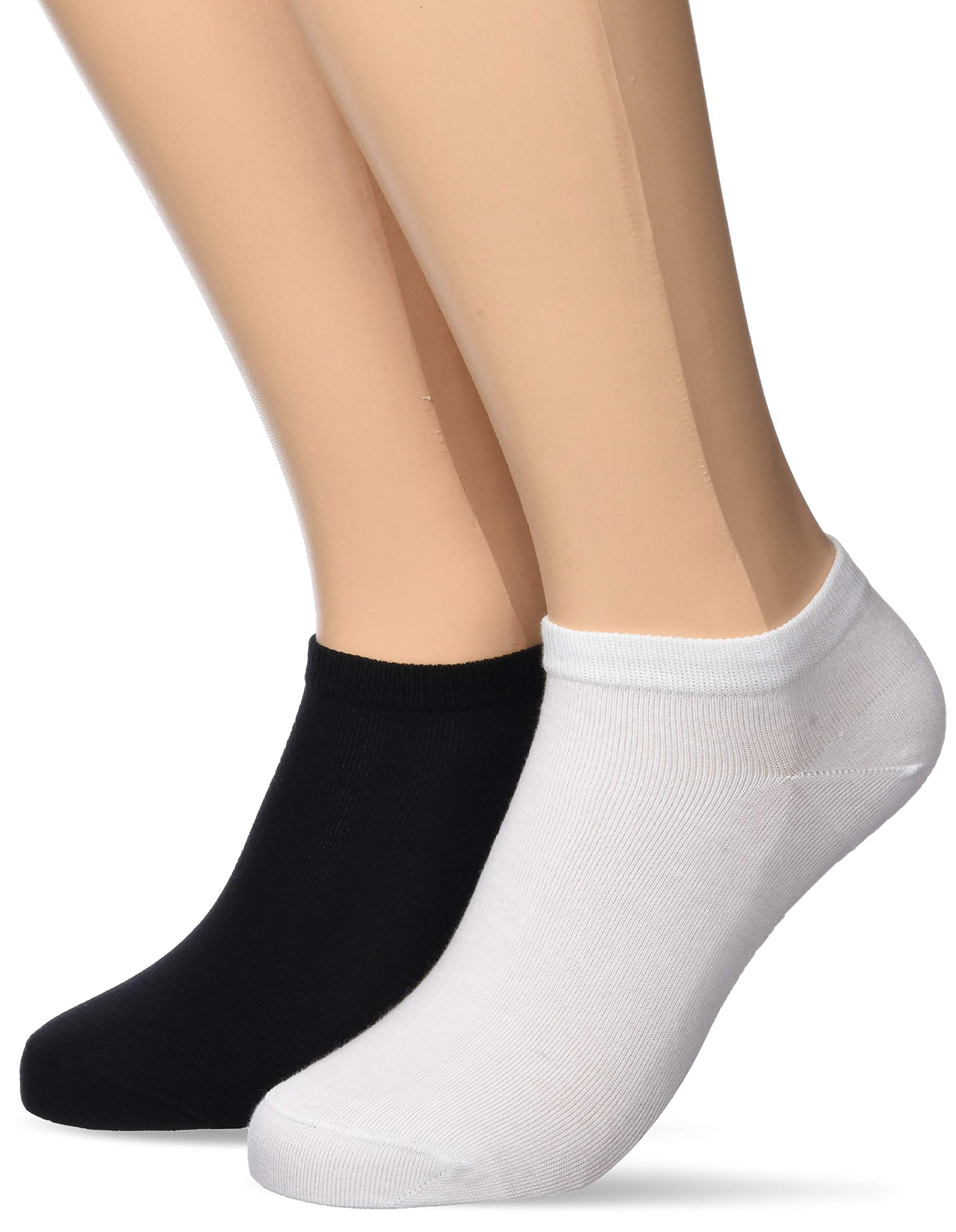 Dim Women's Multicolour (Black/Blanco 0C9) Set Of 2 Cotton Short Comfort And Breathability Socks X2