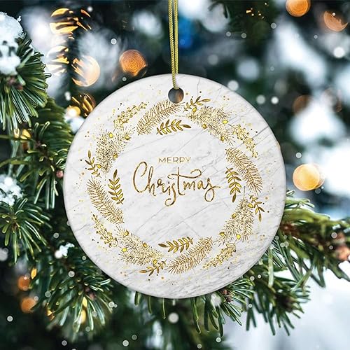 Miniatura 2 de Christmas Keepsake Ornaments Merry Christmas Marble Ceramic Ornament Gifts Ornaments Natural Marble Christmas Tree Hanging Ornaments Souvenir