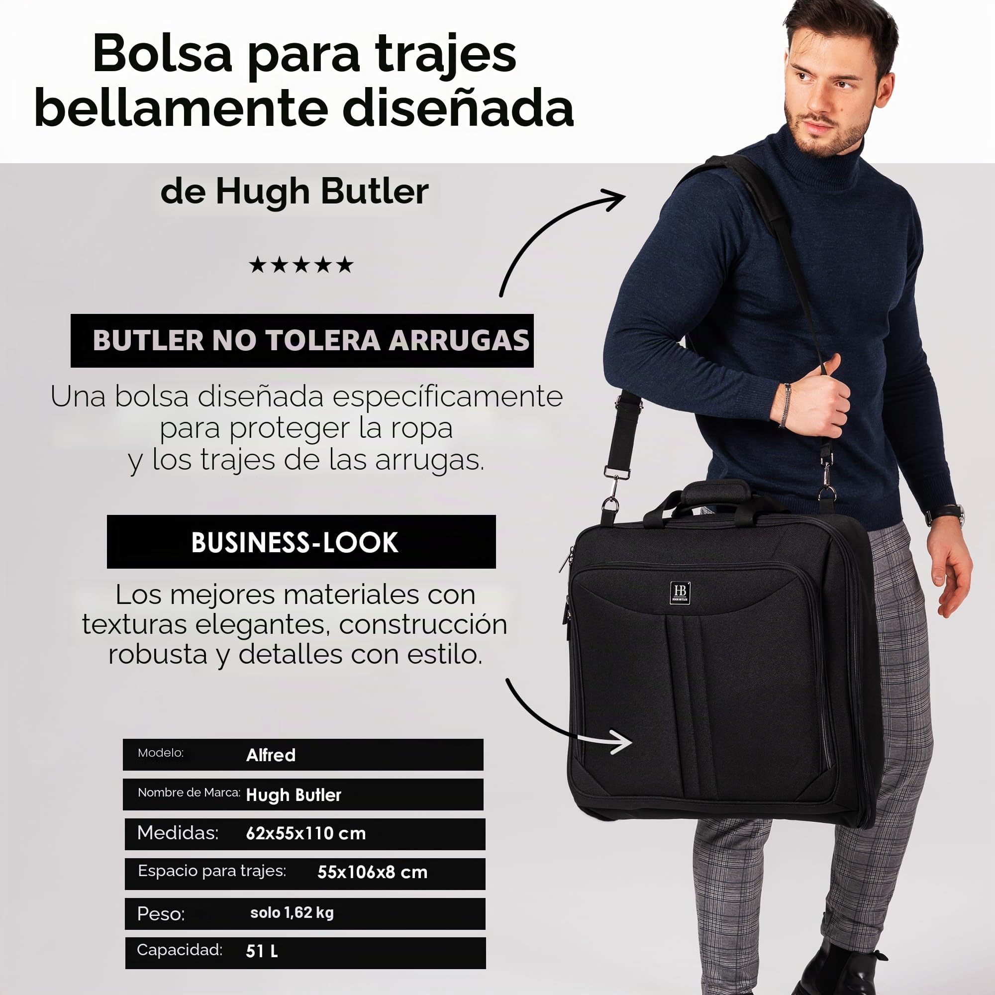 Bolsa de trajes, bolsas de traje para hombre, bolsas de ropa de viaje para trajes 3 XL, funda de traje para un hombre de negocios, bolsa de equipaje, ropa sin arrugas