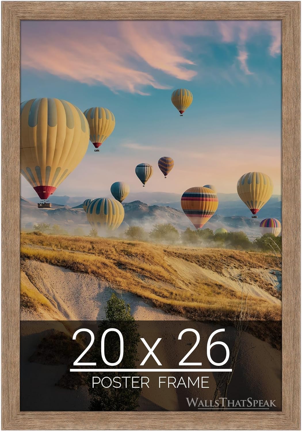 wallsthatspeak 20x26 Brown Barnwood Picture Frame for Puzzles Posters Photos or Artwork