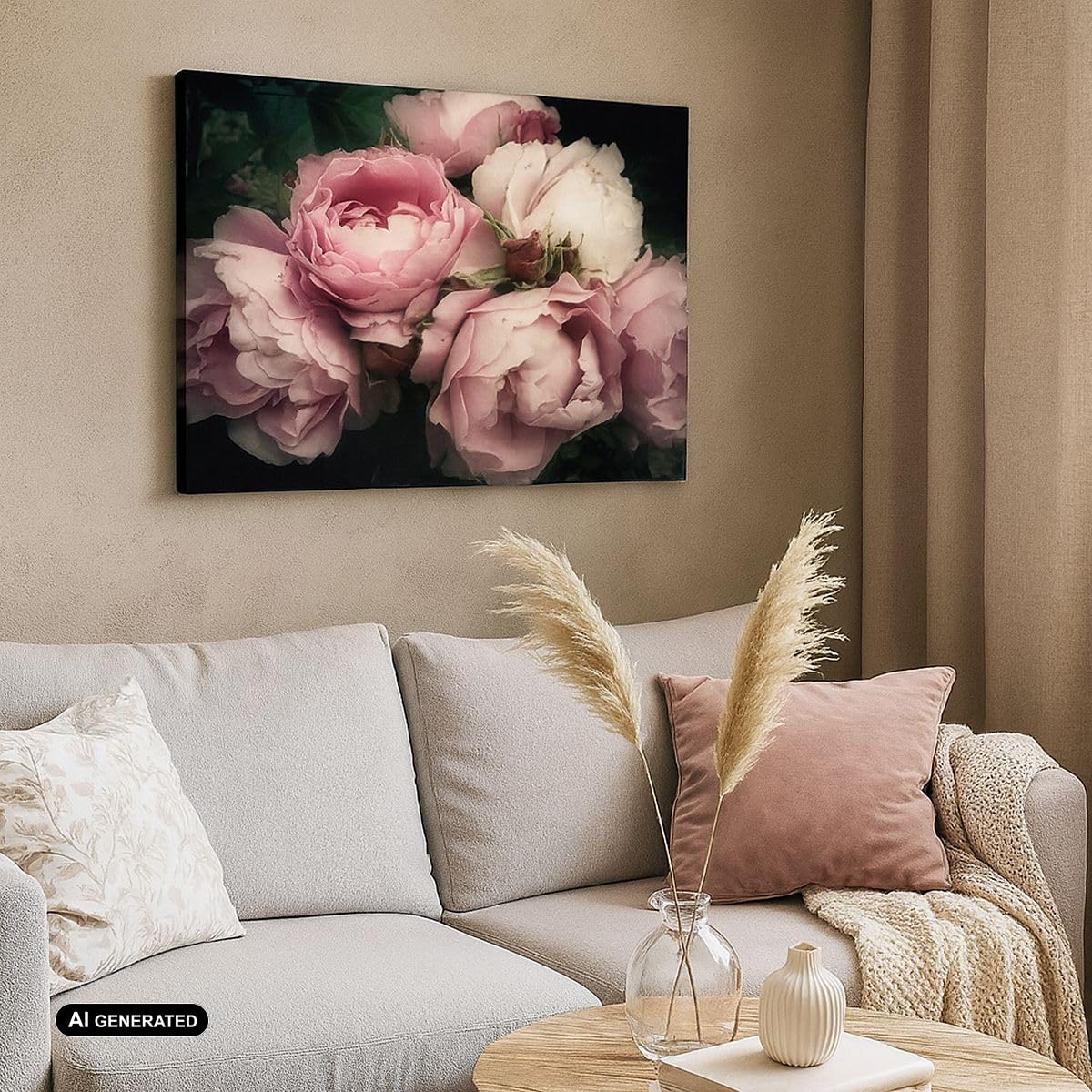 ARTTOR Wandbilder Dekoration Wohnzimmer Pfingstrose Blume Bilder auf Leinwand 120x80cm Leinwandbild Schlafzimmer Küche Deko Wand Kunstdruck Art Groß XXL Wanddeko Bild Wall Decor Canvas AA120x80-3930