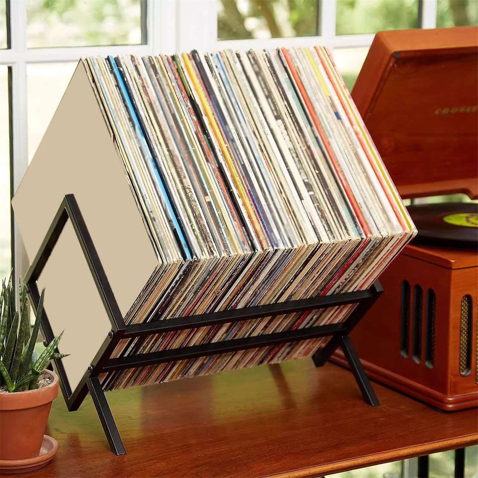 Ufficio Desktop multifunzionale for riporre dischi in vinile in ferro Scaffale porta dischi