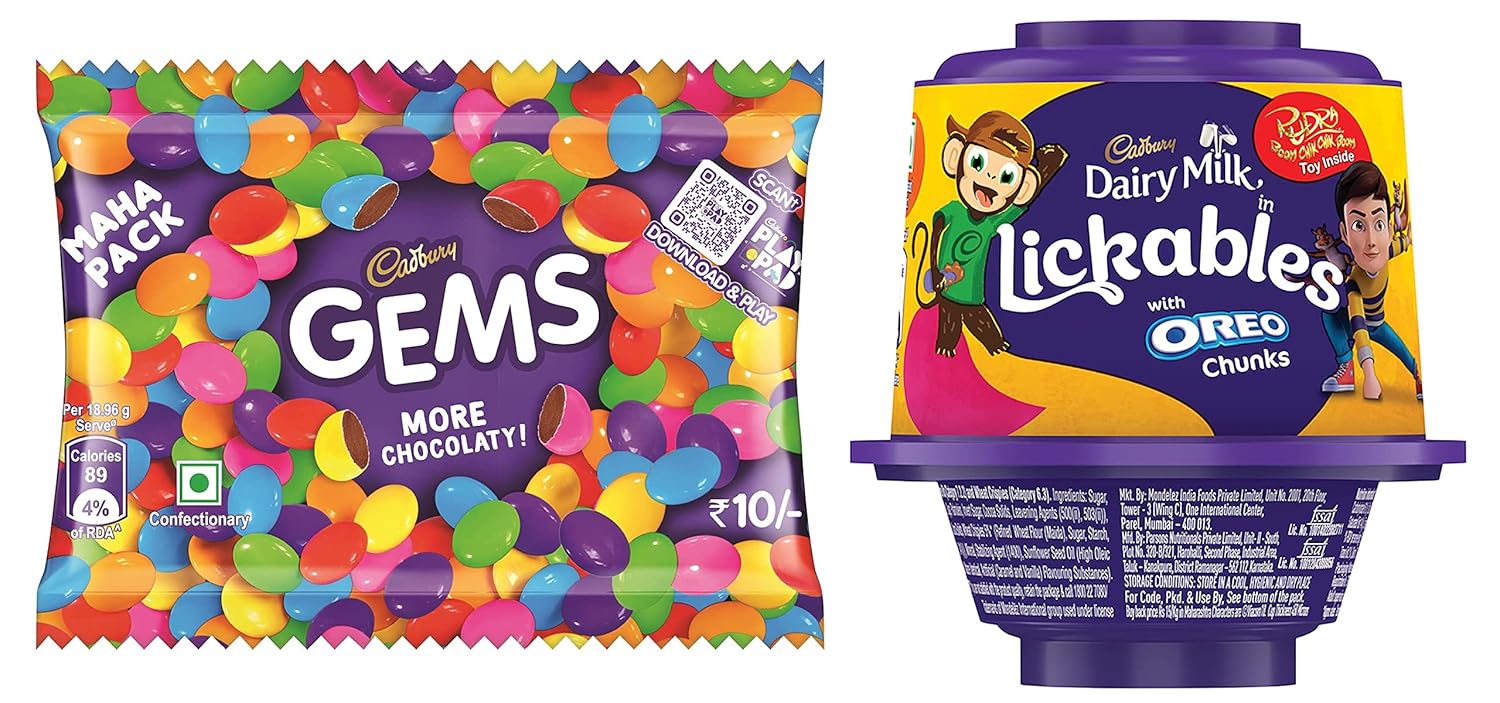 Cadbury gems and Dairy Milk lickables Chocolate Kids Combo Pack of 24