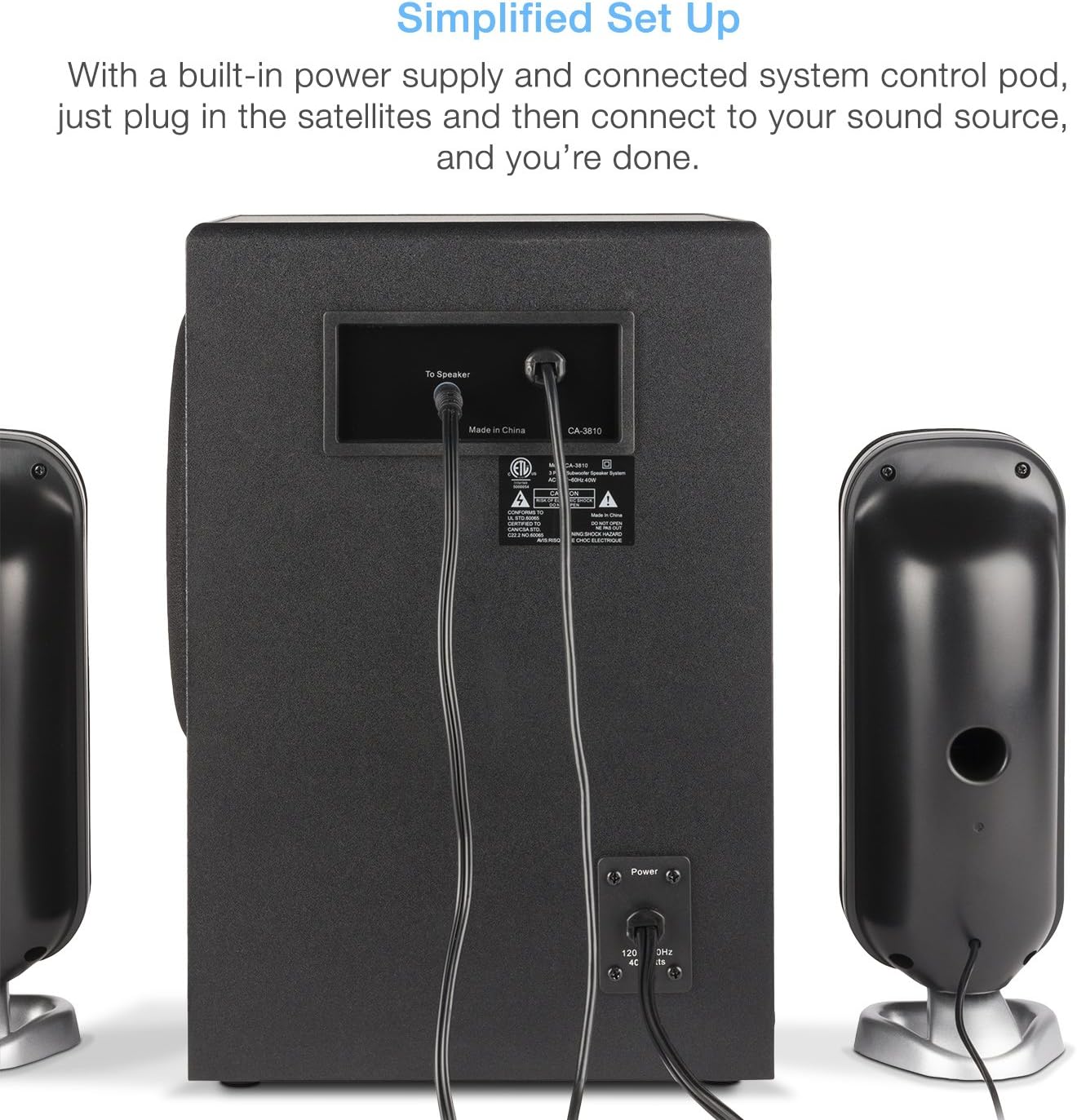 🛒 Crazy Deals Cyber Acoustics High Power 2.1 Subwoofer Speaker System with 80W of Power – Perfect for Gaming, Movies, Music, and Multimedia Sound Solutions (CA-3810)