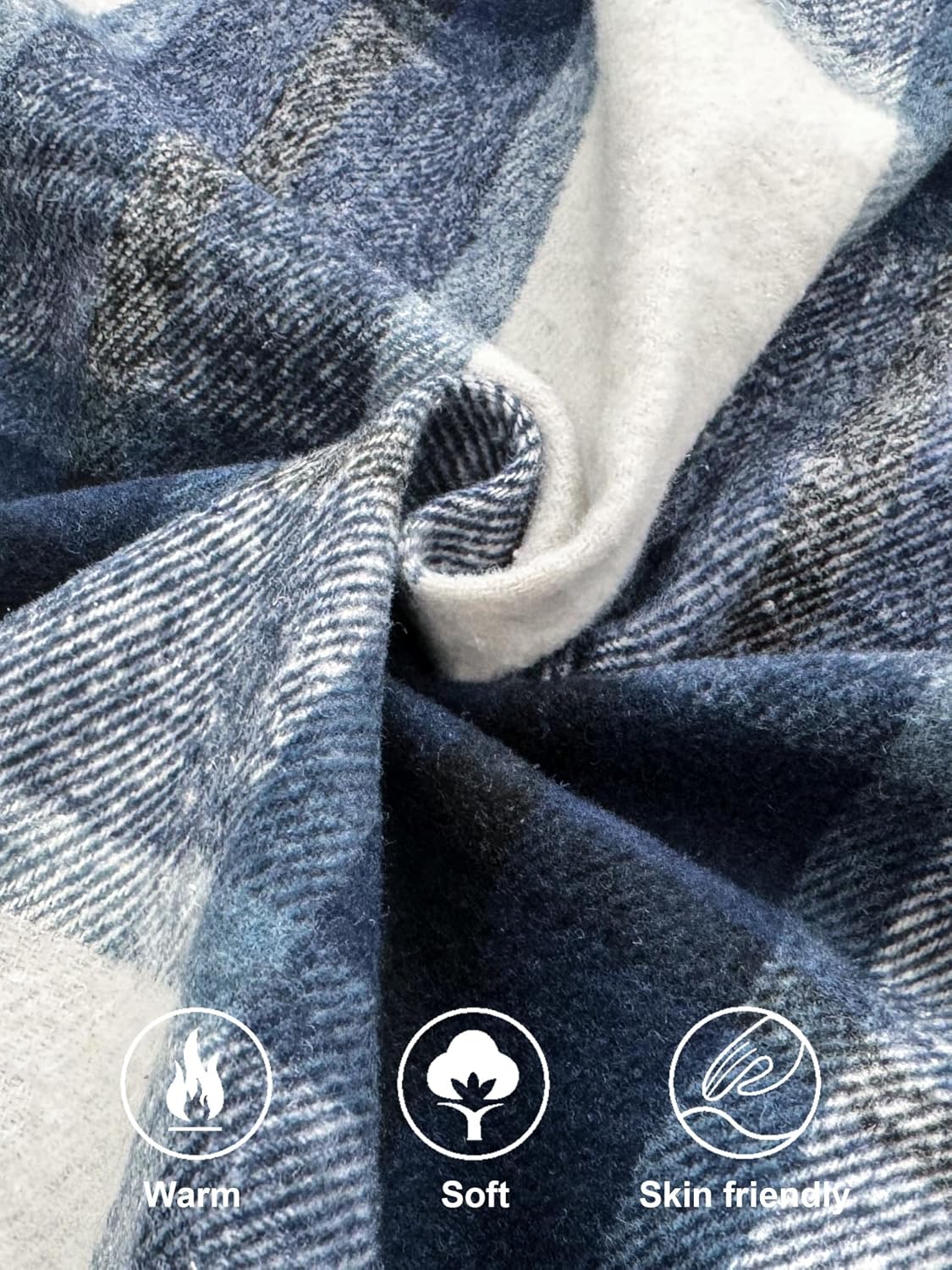 JEMLDL Mens Flannel Shirts Jackets Casual Shackets Button Down Long Sleeve Plaid Shirt Lightweight Jackets with Pockets - Image 5