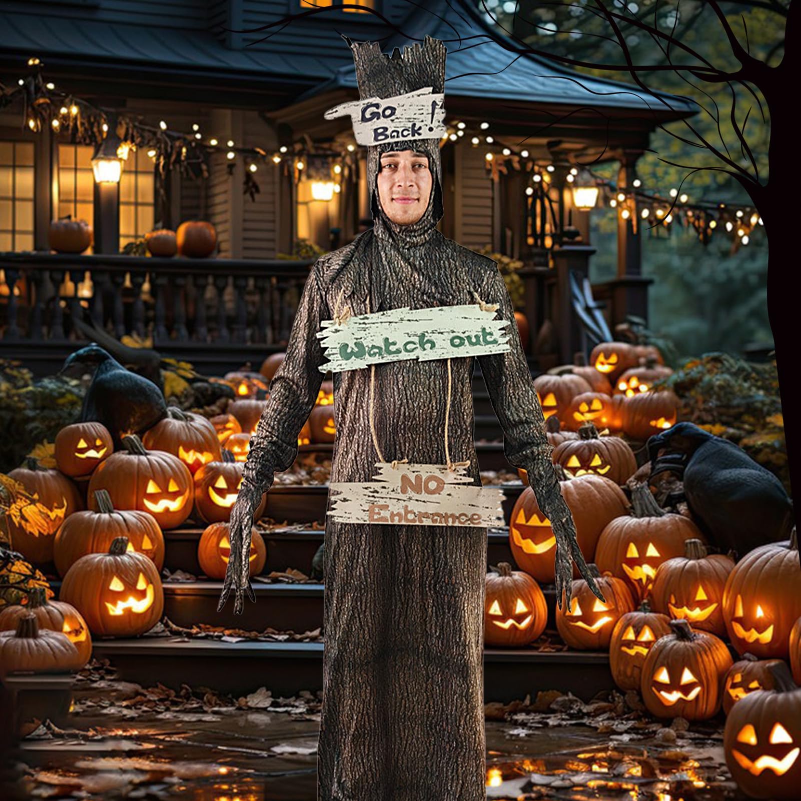 Générique Straszne przebrania - Kostium z nawiedzonym drzewem na imprezę cosplay - straszne akcesoria cosplay dla dorosłych mężczyzn kobiet impreza klubowa Halloween
