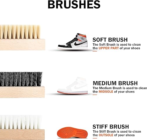 Miniatura 4 de SNEAKARE Shoe Cleaning Kit 100ML Shoe Cleaner, 3 Bristle Shoe Cleaner Brushes, 1 Cleaning Cloth Shoe Cleaner Kit For Sneakers