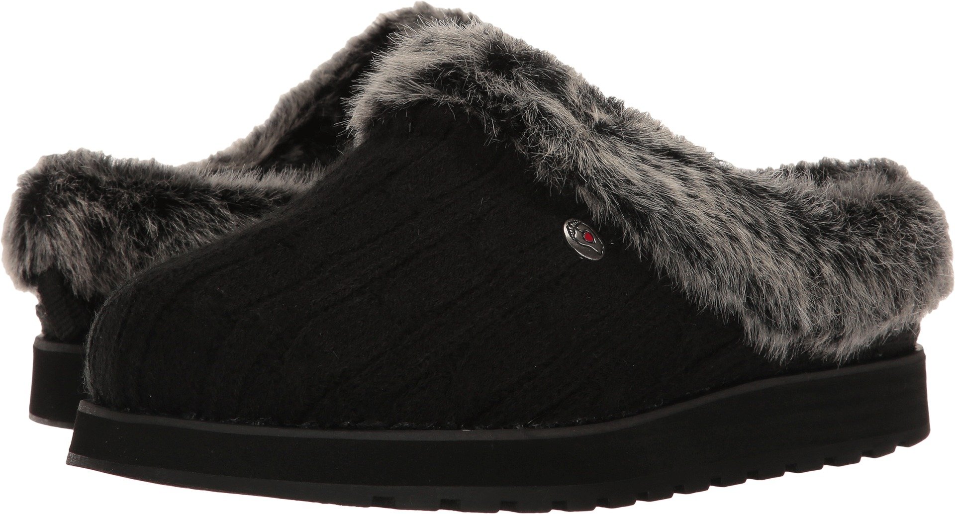 Skechers Women's Keepsakes-Ice Angel. Sweater Slipper with Plush Foam, Black, 2 UK
