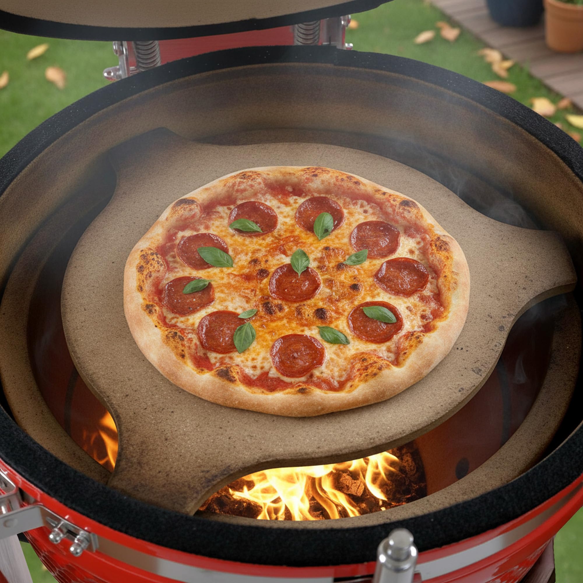 BBQ-Toro Pierre déflectrice Ø 34 cm pour barbecue en céramique Kamado (Ø 52 cm) | Pierre déflectrice pour basse température basse & slow Cooking