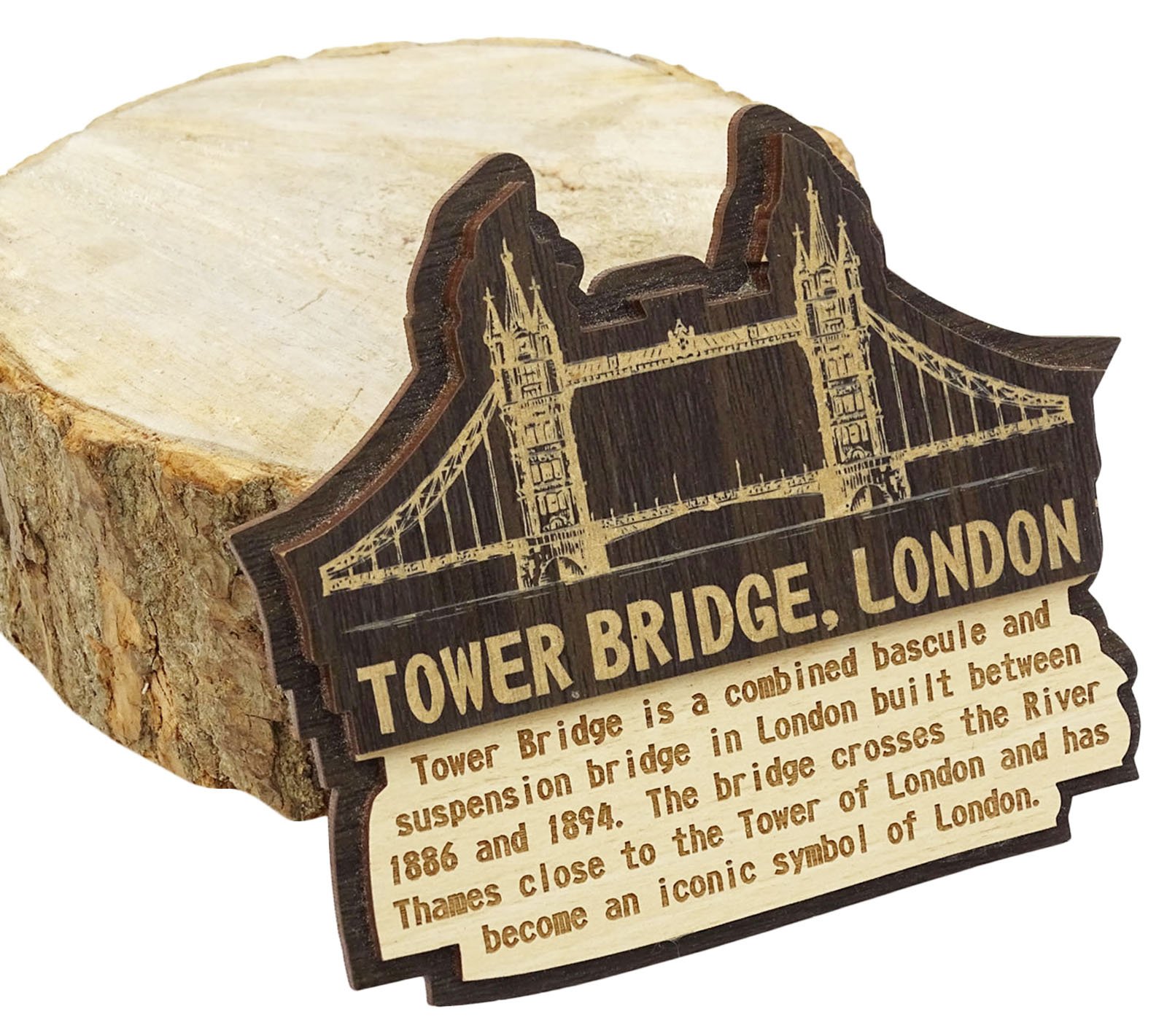 Magnete Frigo 3D Tower Bridge Londra - Souvenir Di Viaggio Artigianale In Resina - Regalo Inghilterra UK - 4