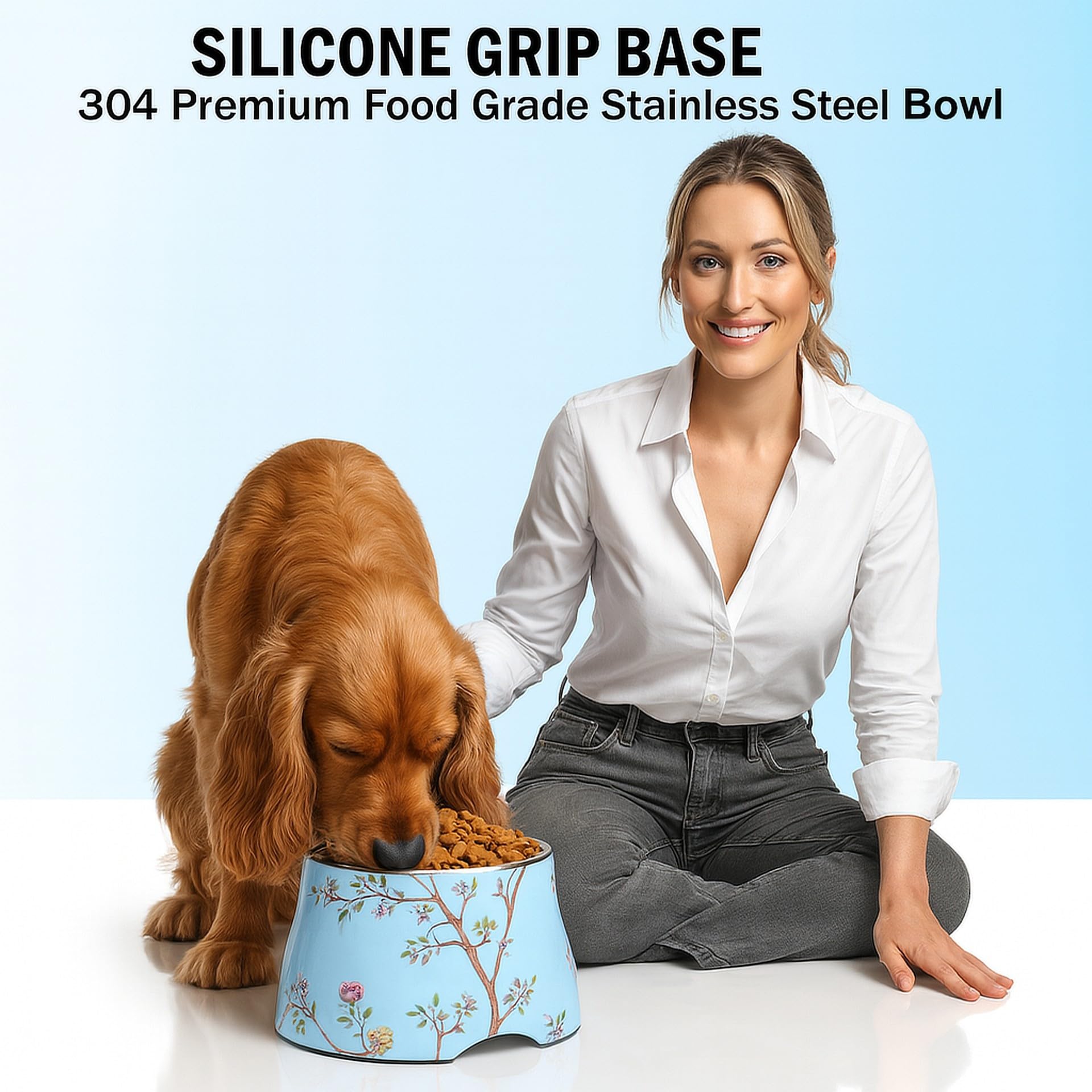 Gamelle surélevée en céramique pour chiens de taille moyenne 17,8 cm