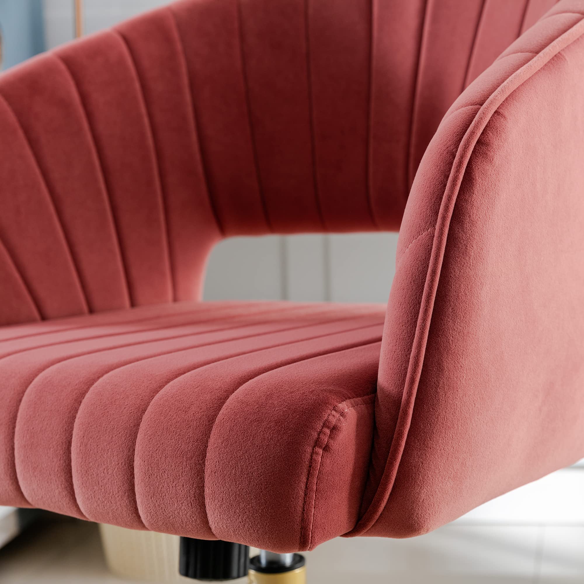 Home Office Chair Swivel Accent Armchair Velvet Upholstered Tufted Chairs for Girls Women