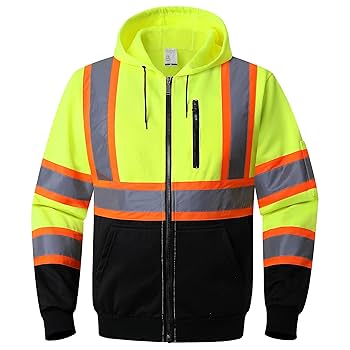 JKSafety Hi-Vis Safety Sweatshirt for men women High