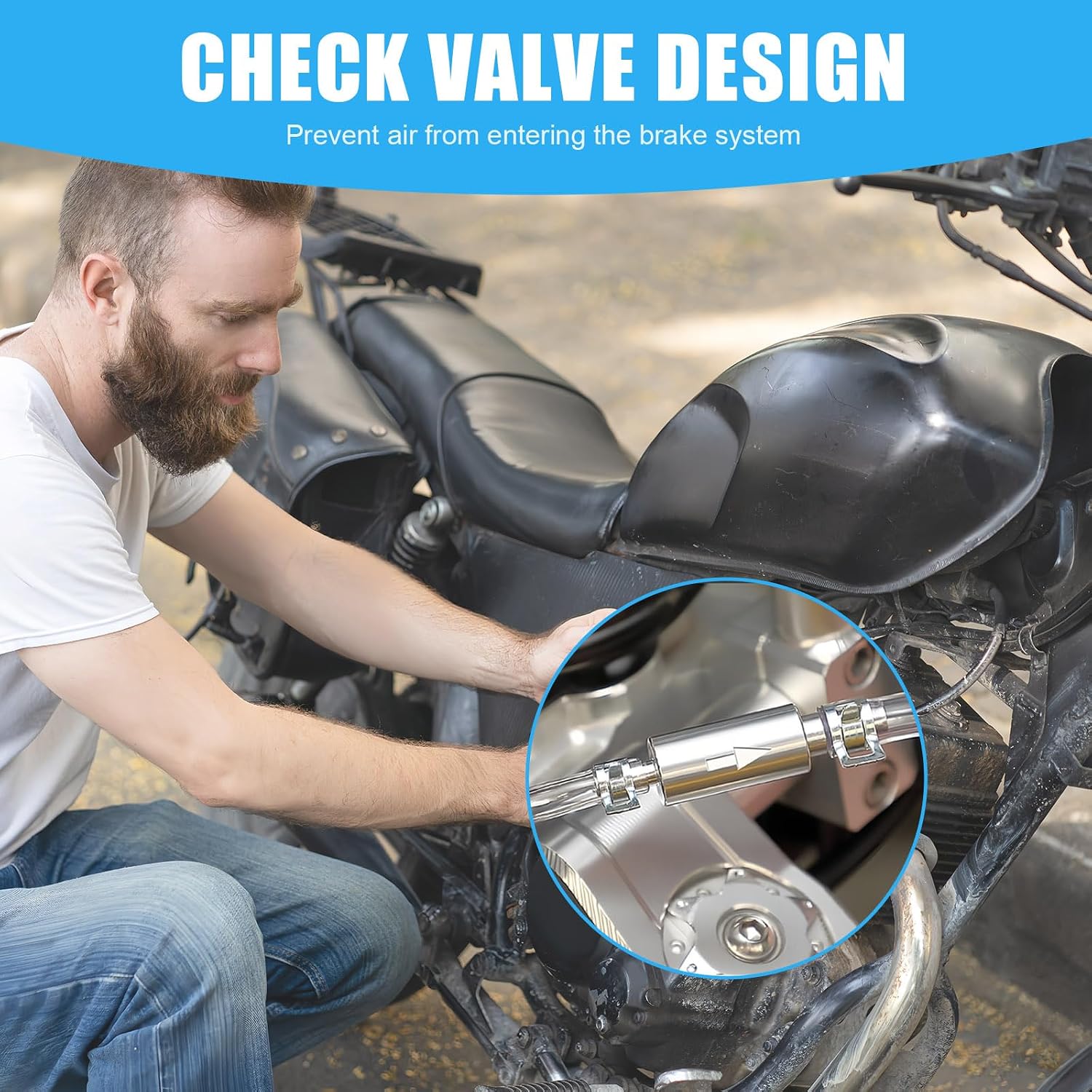 Brake Bleeder Hose,One Way Check Valve Tube Bleeding Tool Kit for Car Motorcyle Clutch,Universal Brake Fluid Bleeder with 6 Screw Caps and 6 Spring Clamps,Universal Break Bleeder Kit Car Accessories