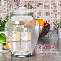 Vista 7 de Modern Innovations 128-Ounce Candy & Cookie Jar with Lid, 1 Gallon Premium Acrylic Clear Apothecary Jar, Wedding & Home Décor Centerpiece