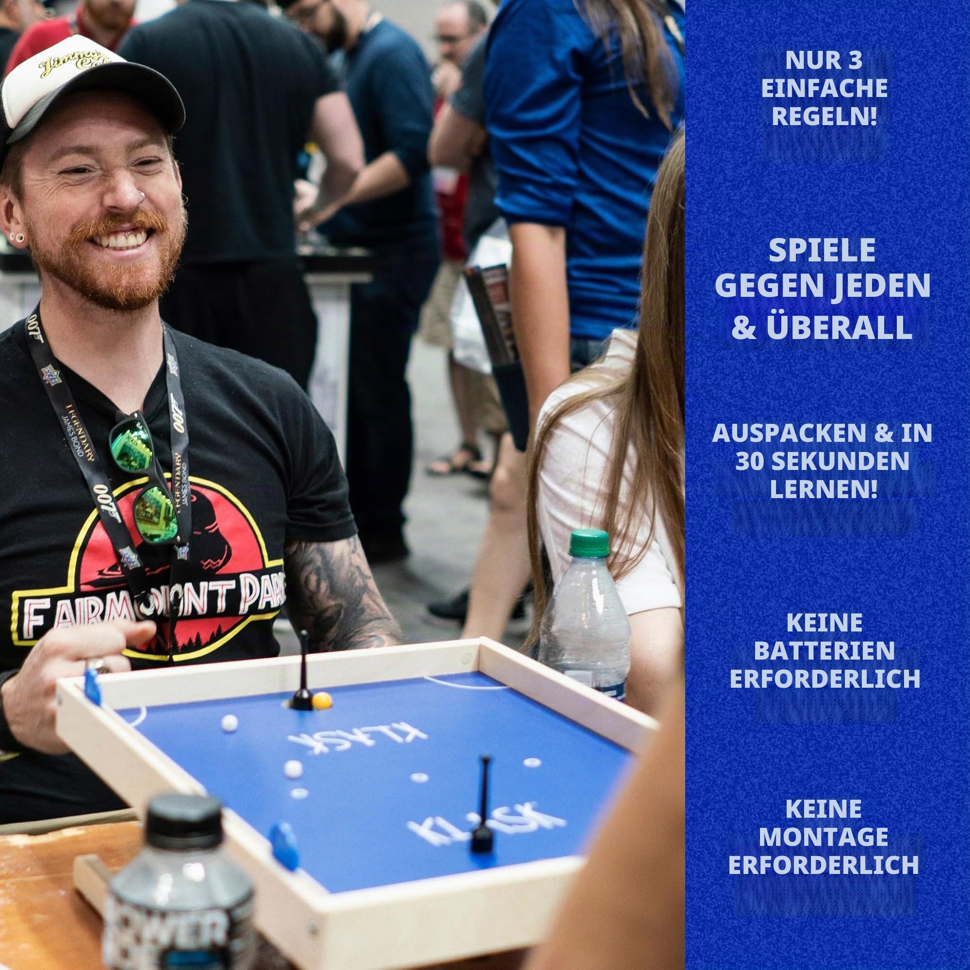 KLASK: The Magnetic Award-Winning Party Game of Skill - for Kids and Adults of All Ages That’s Half Foosball, Half Air Hockey