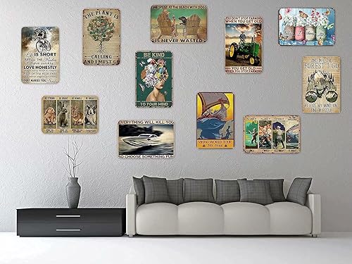 Miniatura 6 de Haosensix Cartel de metal Knowledge Signs Herrero Knowledge - Póster retro para decoración de pared para cafetería, bar, club, placa de 8 x 12