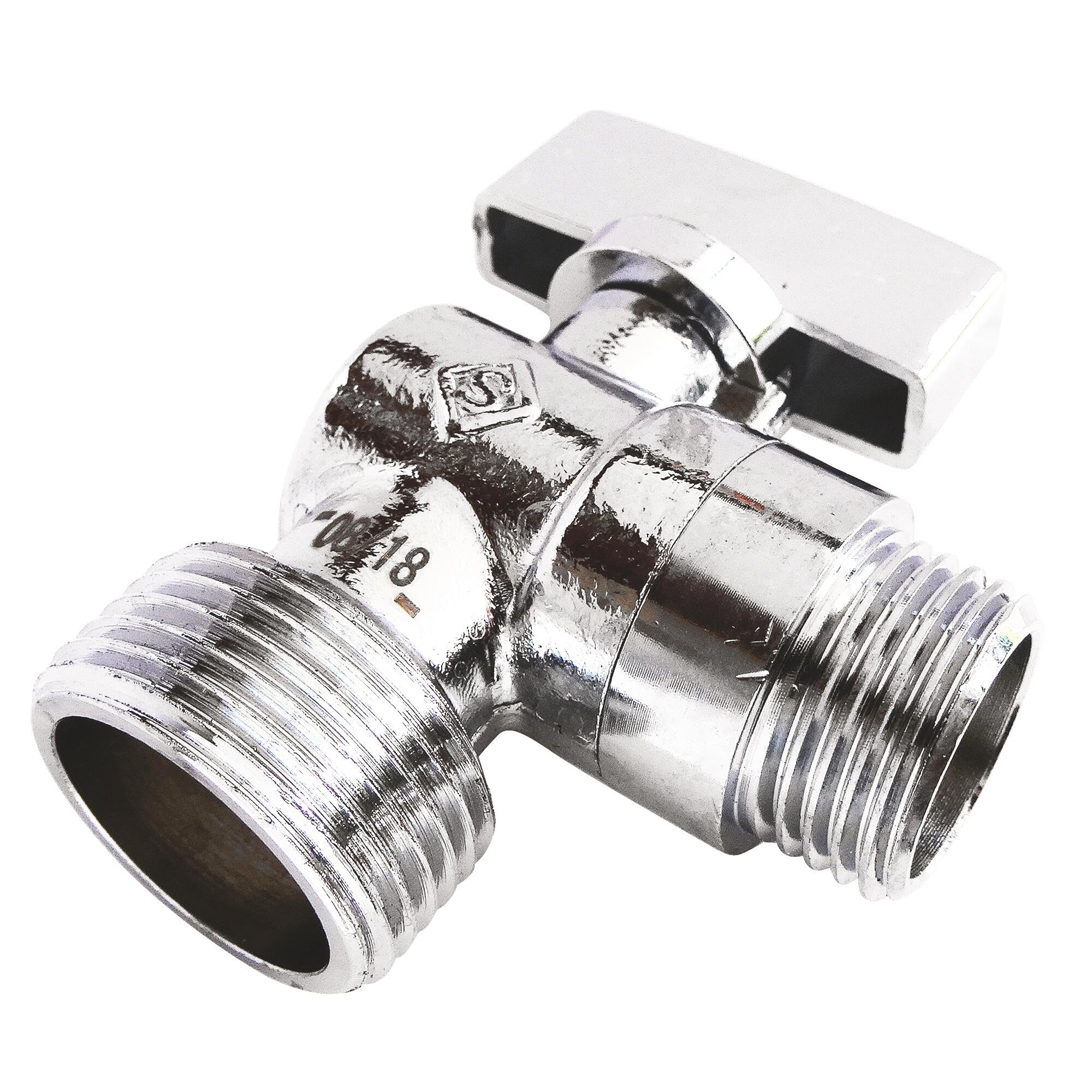 SOMATHERM FOR YOU - Zawór Kulowy Do Pralki - Gwint Męski 1/2" Na Gwint Męski 3/4" - Korpus Z Chromowanego Mosiądzu - Uchwyt Abs 1/4 Obrotu - Szybki Montaż - Standard Acs - Trwały I Estetyczny